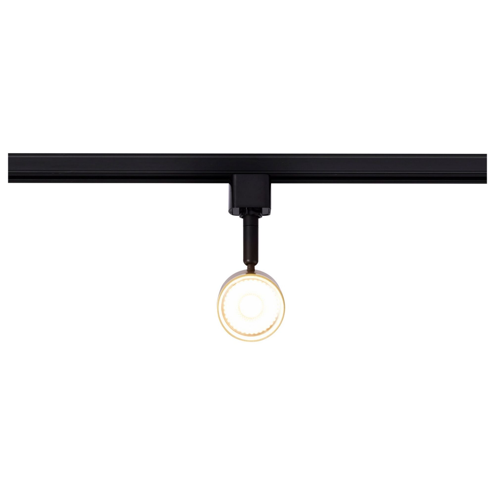 LED Small Cylinder Halo Track Head 12W 1000 Lumens 3000K, 24°, Black & Brass - Bees Lighting