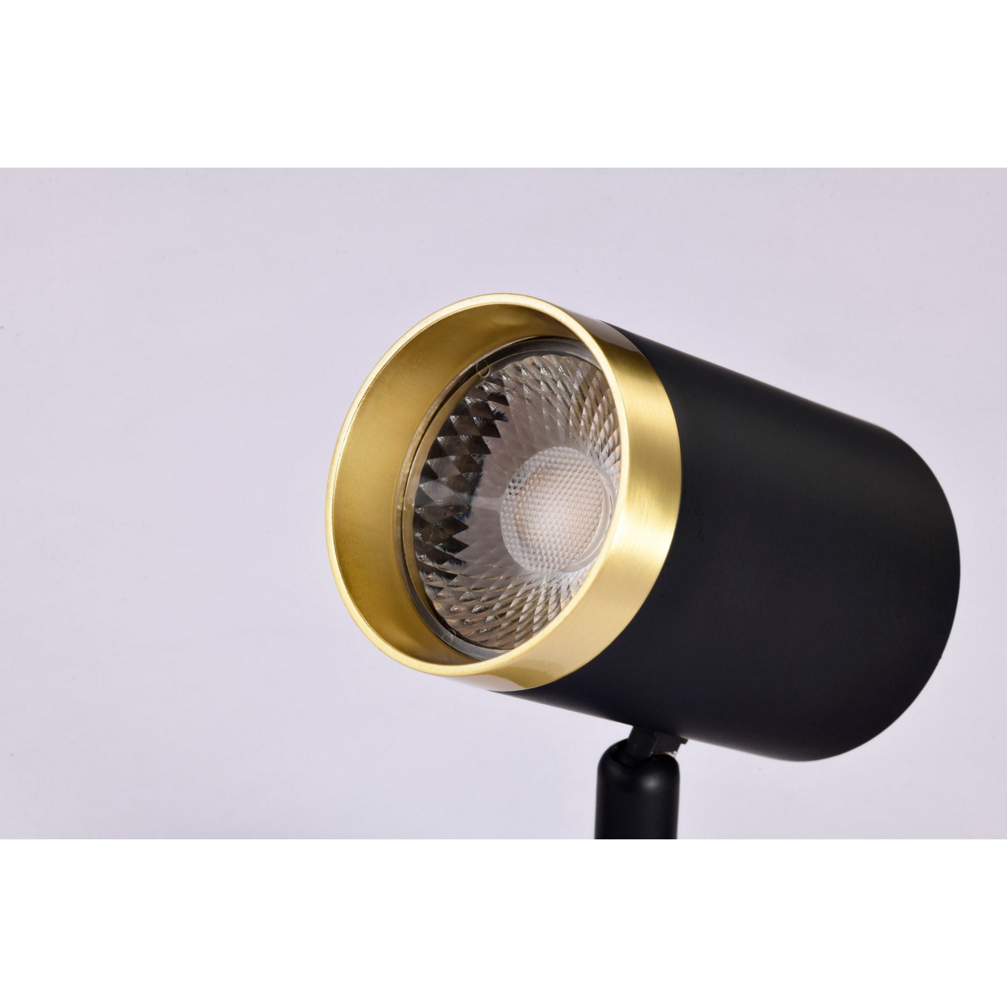 LED Small Cylinder Halo Track Head 12W 1000 Lumens 3000K, 24°, Black & Brass - Bees Lighting