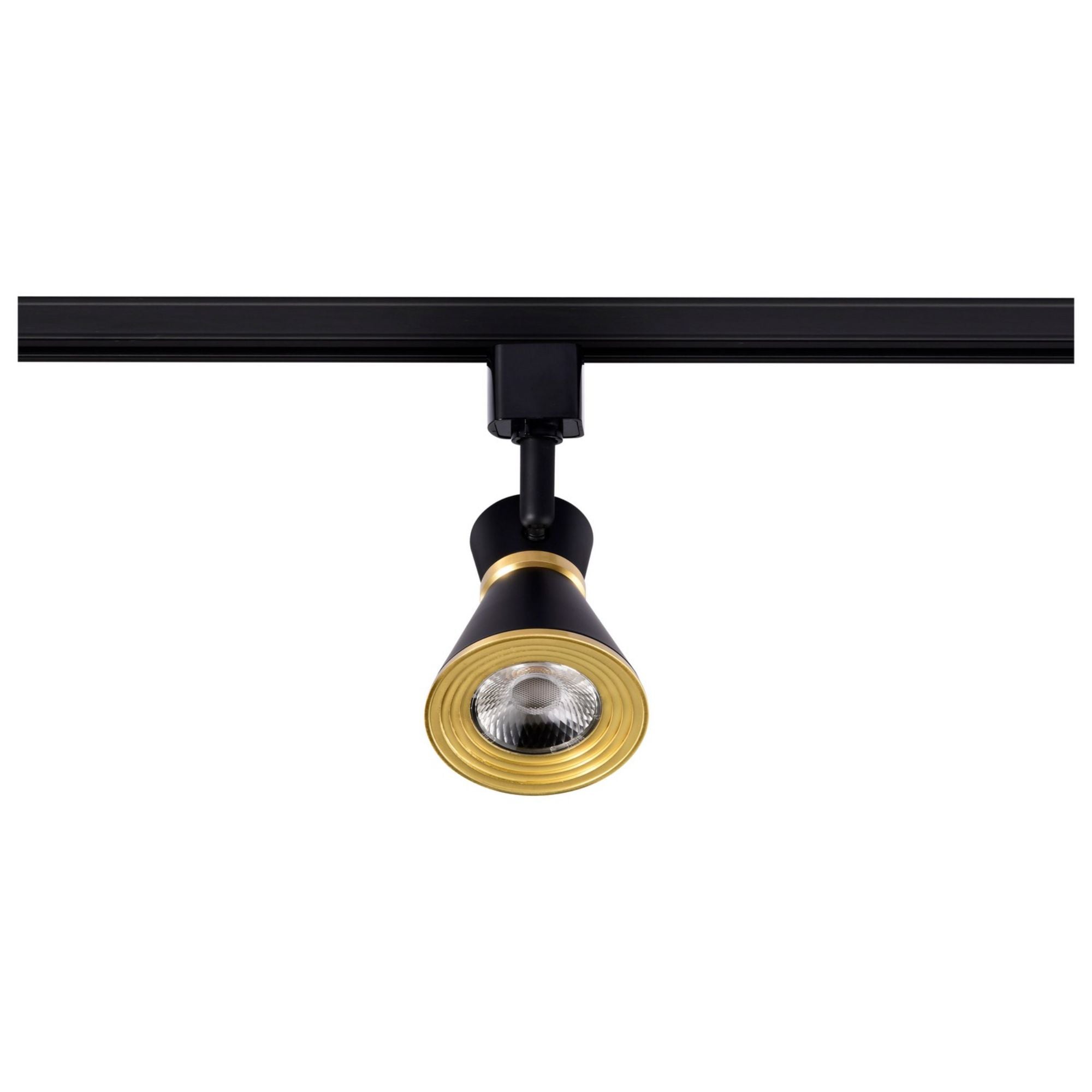 LED Cinch Halo Track Head 12W 1000 Lumens 3000K, 36°, Black & Brass - Bees Lighting