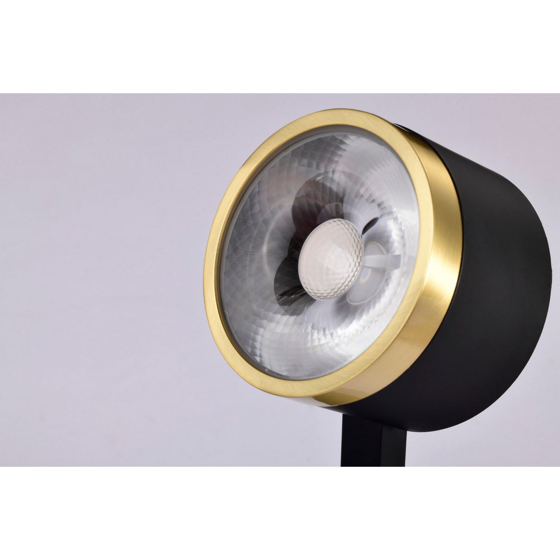 Round LED Track Head, 1000 Lumens, 12W, 3000K, Halo, 36° Beam Angle, Black|Brass - Bees Lighting