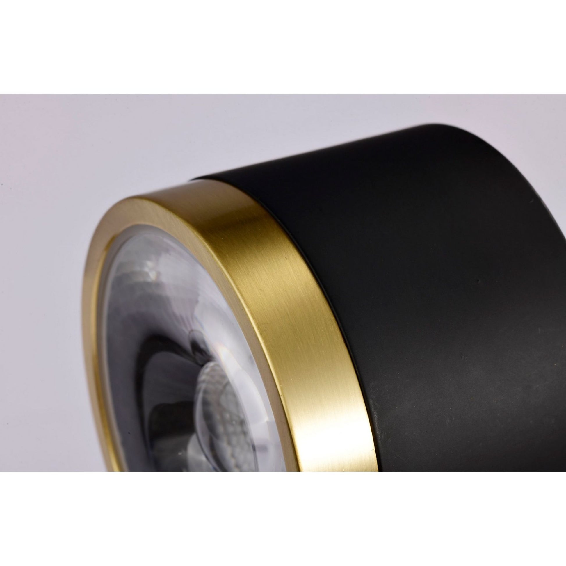 Round LED Track Head, 1000 Lumens, 12W, 3000K, Halo, 36° Beam Angle, Black|Brass - Bees Lighting