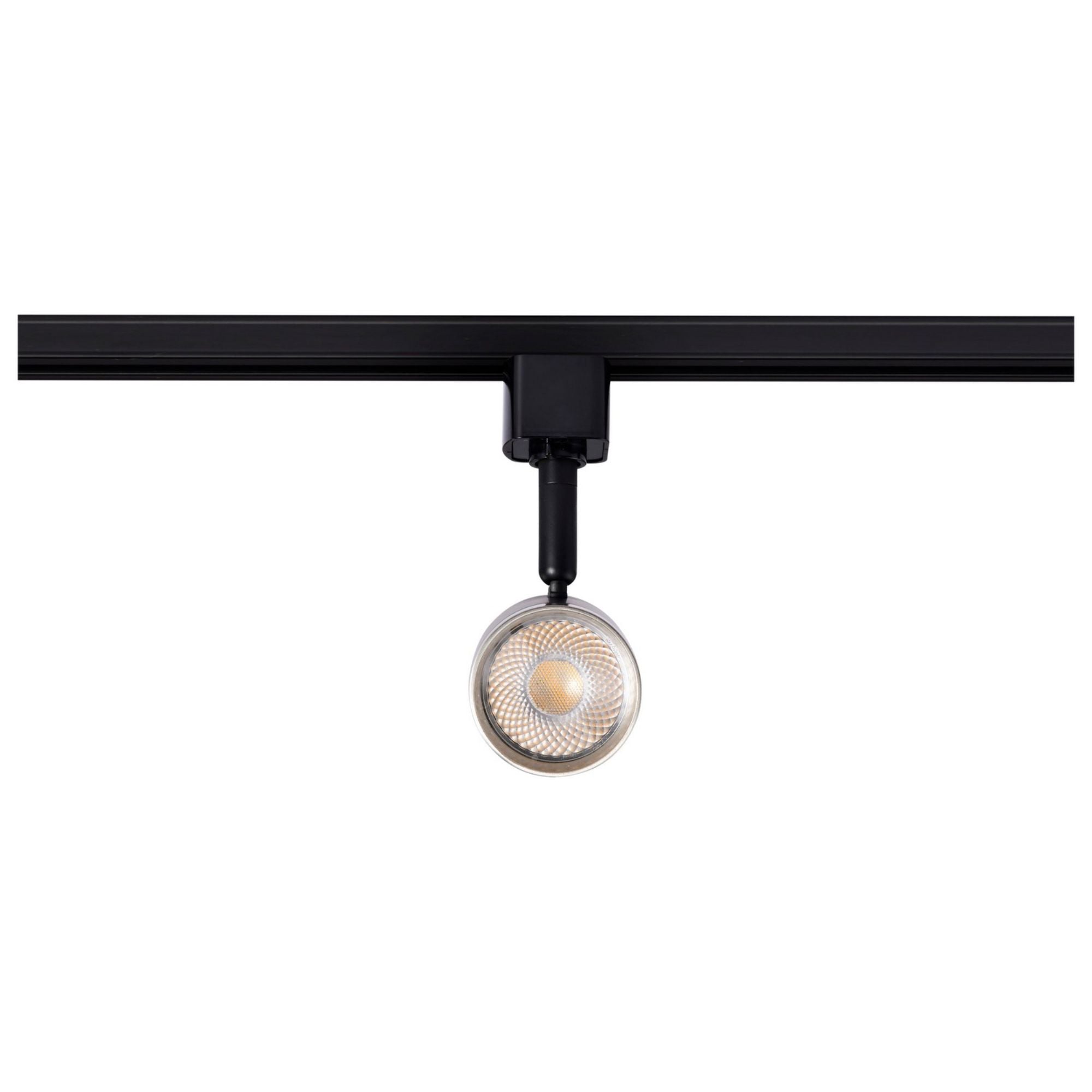 LED Small Cylinder Halo Track Head 12W 1000 Lumens 3000K, 36°, Black & Nickel - Bees Lighting