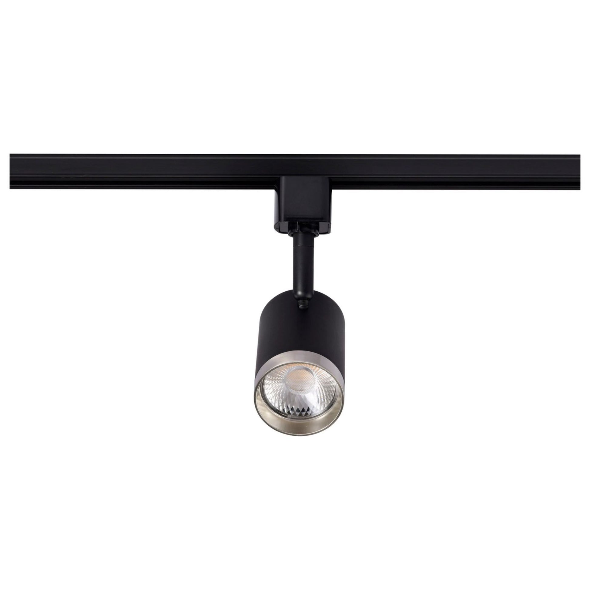 LED Small Cylinder Halo Track Head 12W 1000 Lumens 3000K, 36°, Black & Nickel - Bees Lighting