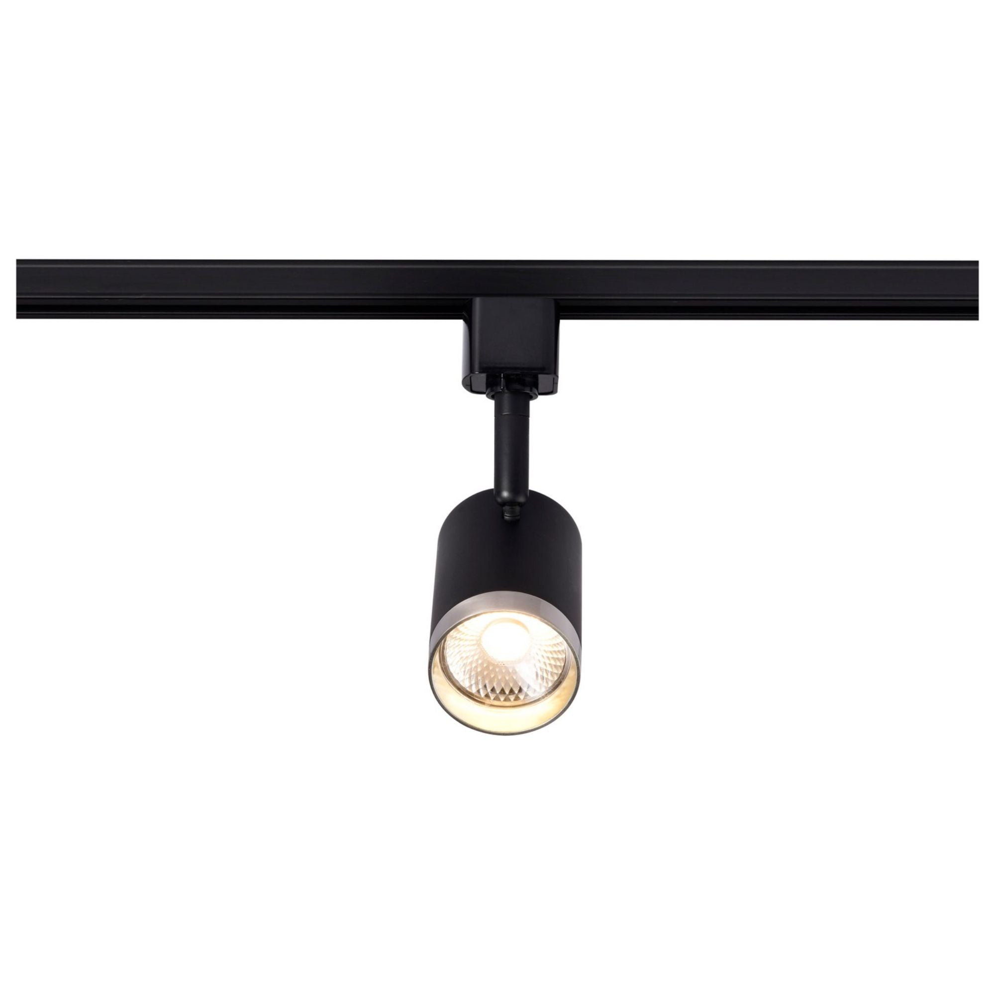 LED Small Cylinder Halo Track Head 12W 1000 Lumens 3000K, 36°, Black & Nickel - Bees Lighting