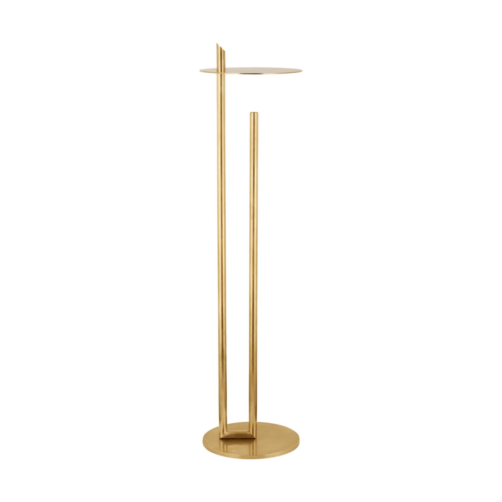 Fielle 65" LED Floor Lamp, 120-240V, Natural Brass Finish - Bees Lighting