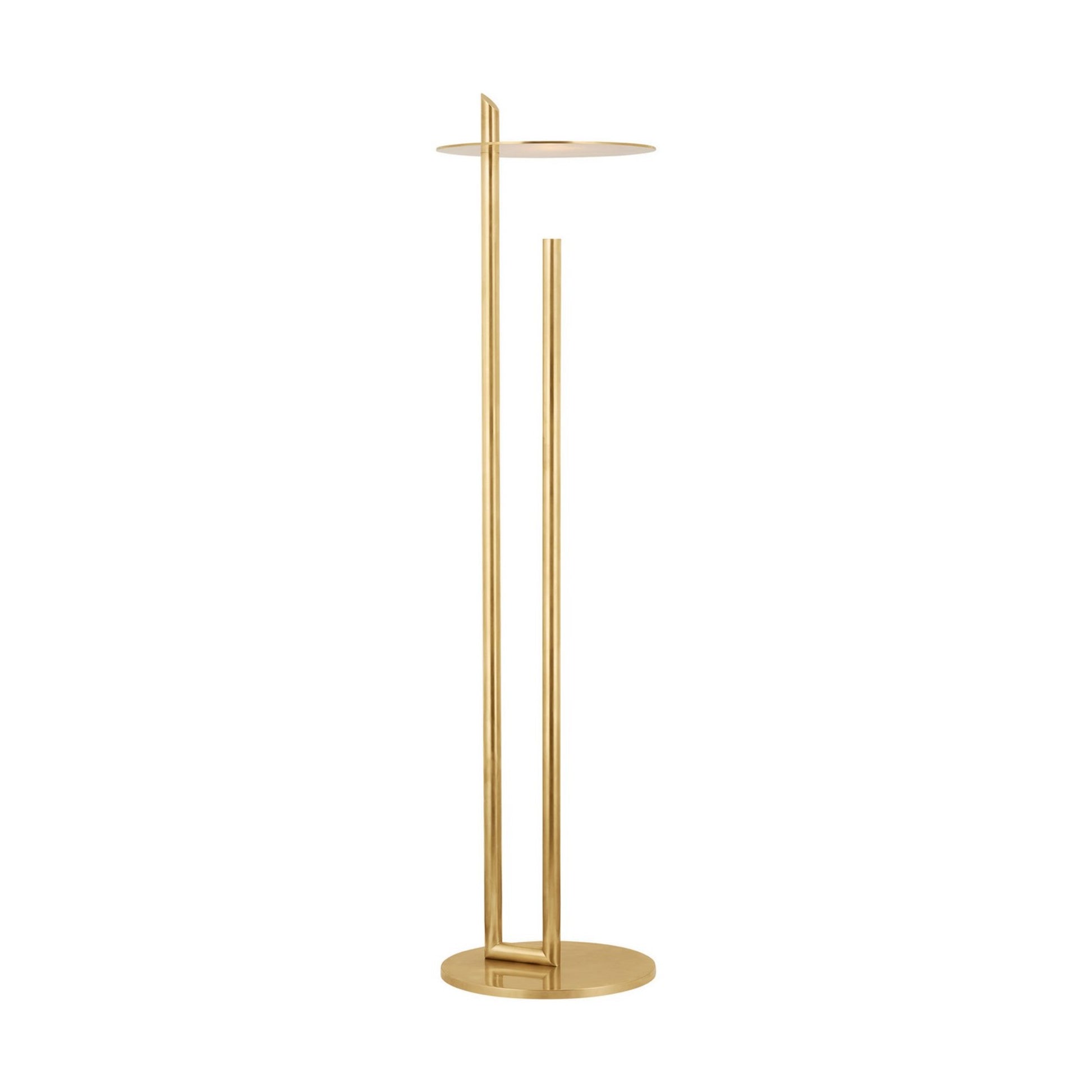 Fielle 65" LED Floor Lamp, 120-240V, Natural Brass Finish - Bees Lighting