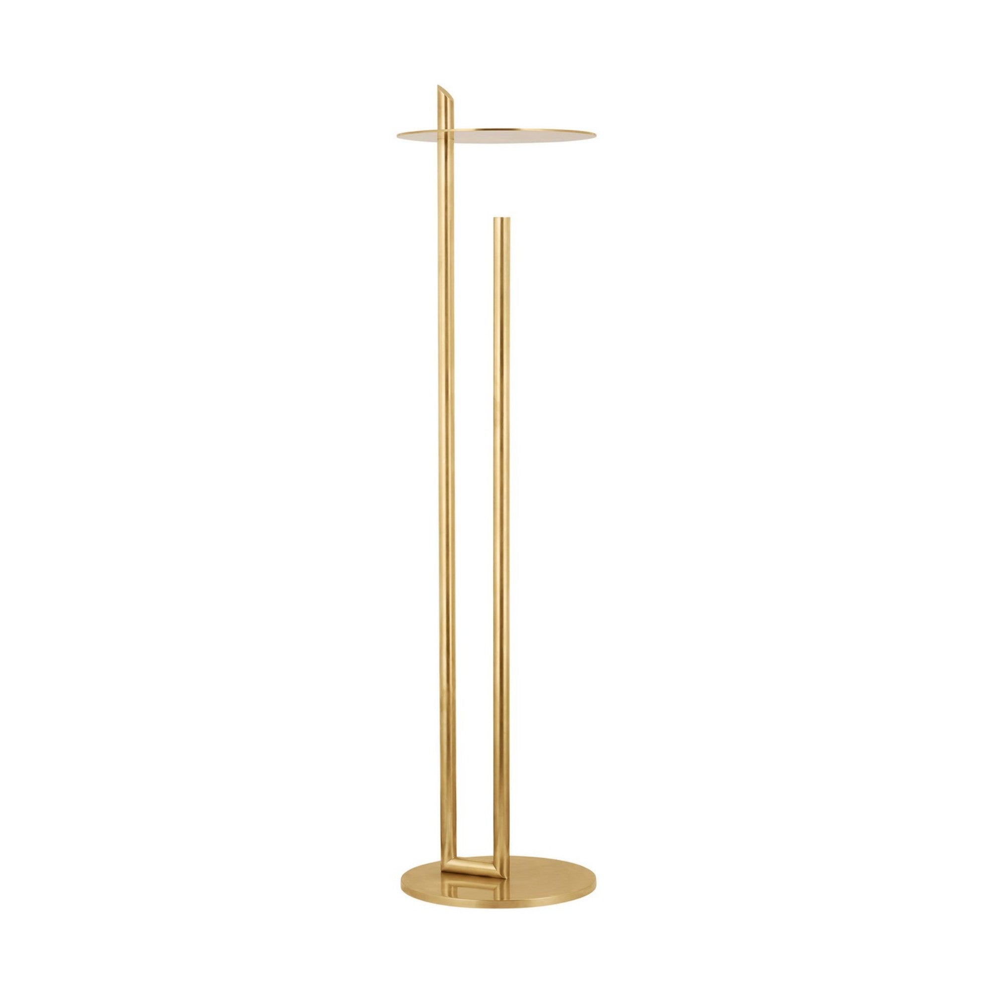 Fielle 65" LED Floor Lamp, 120-240V, Natural Brass Finish - Bees Lighting