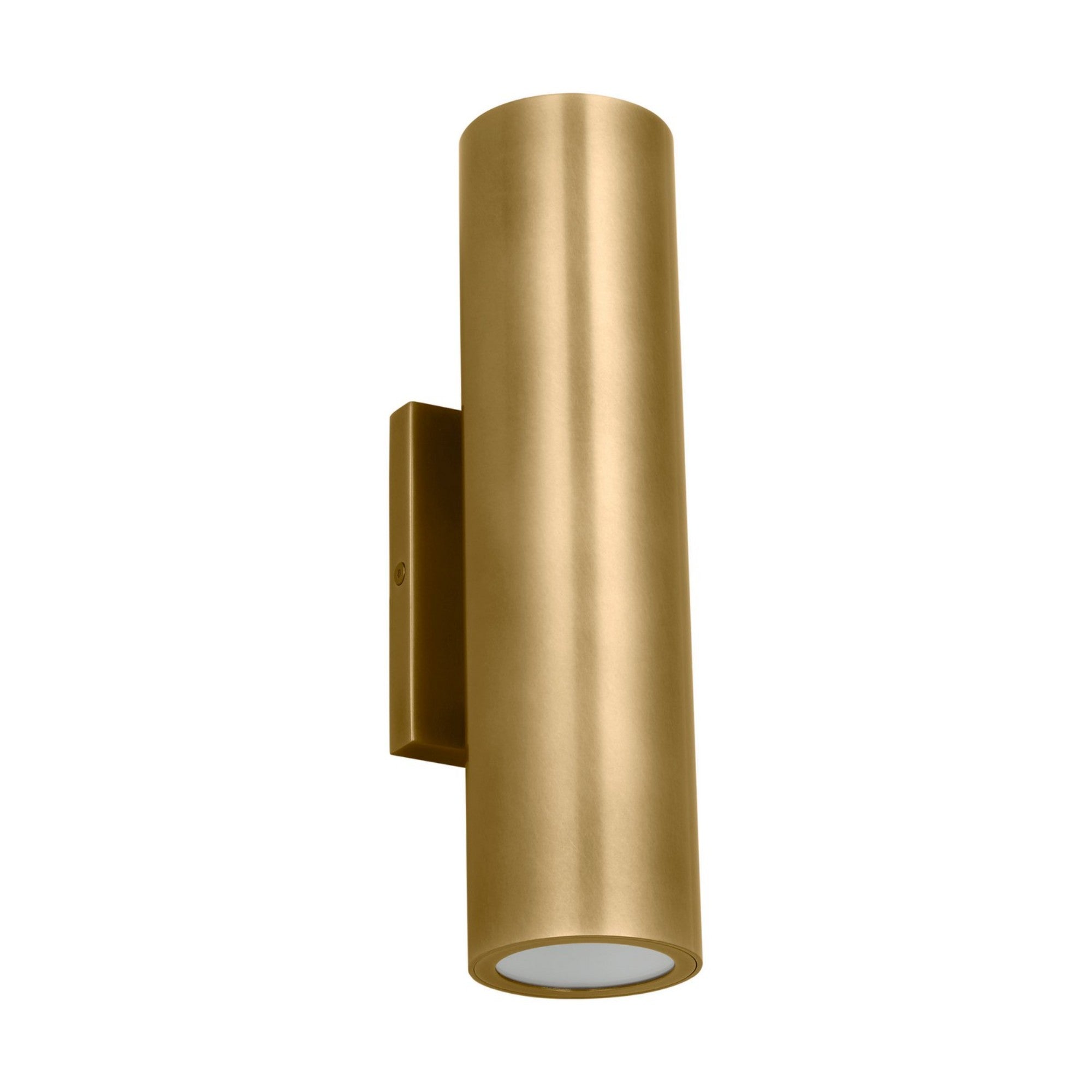 Pressa 12" LED Round Medium Wall Light, 120-277V, Natural Brass Finish - Bees Lighting