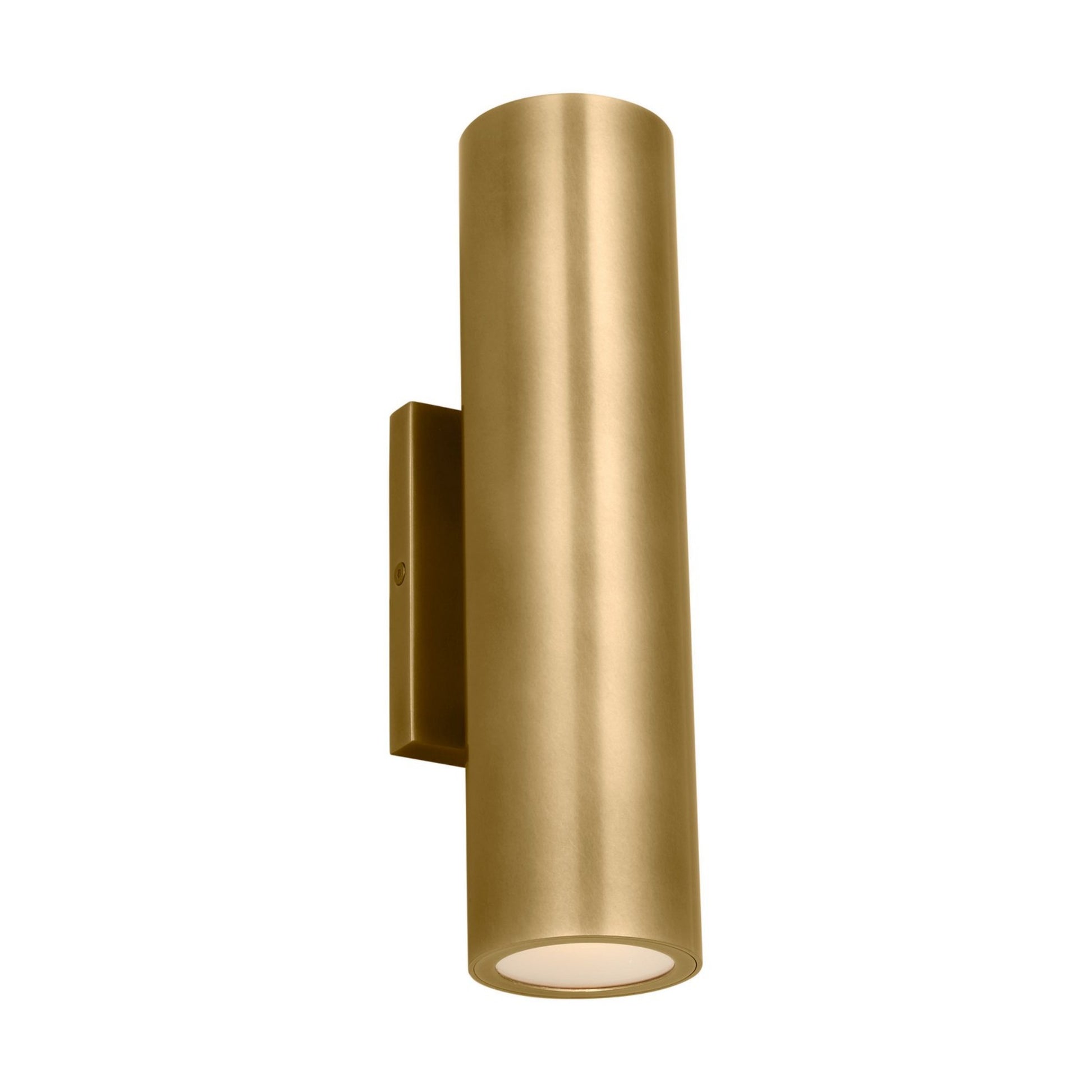 Pressa 12" LED Round Medium Wall Light, 120-277V, Natural Brass Finish - Bees Lighting
