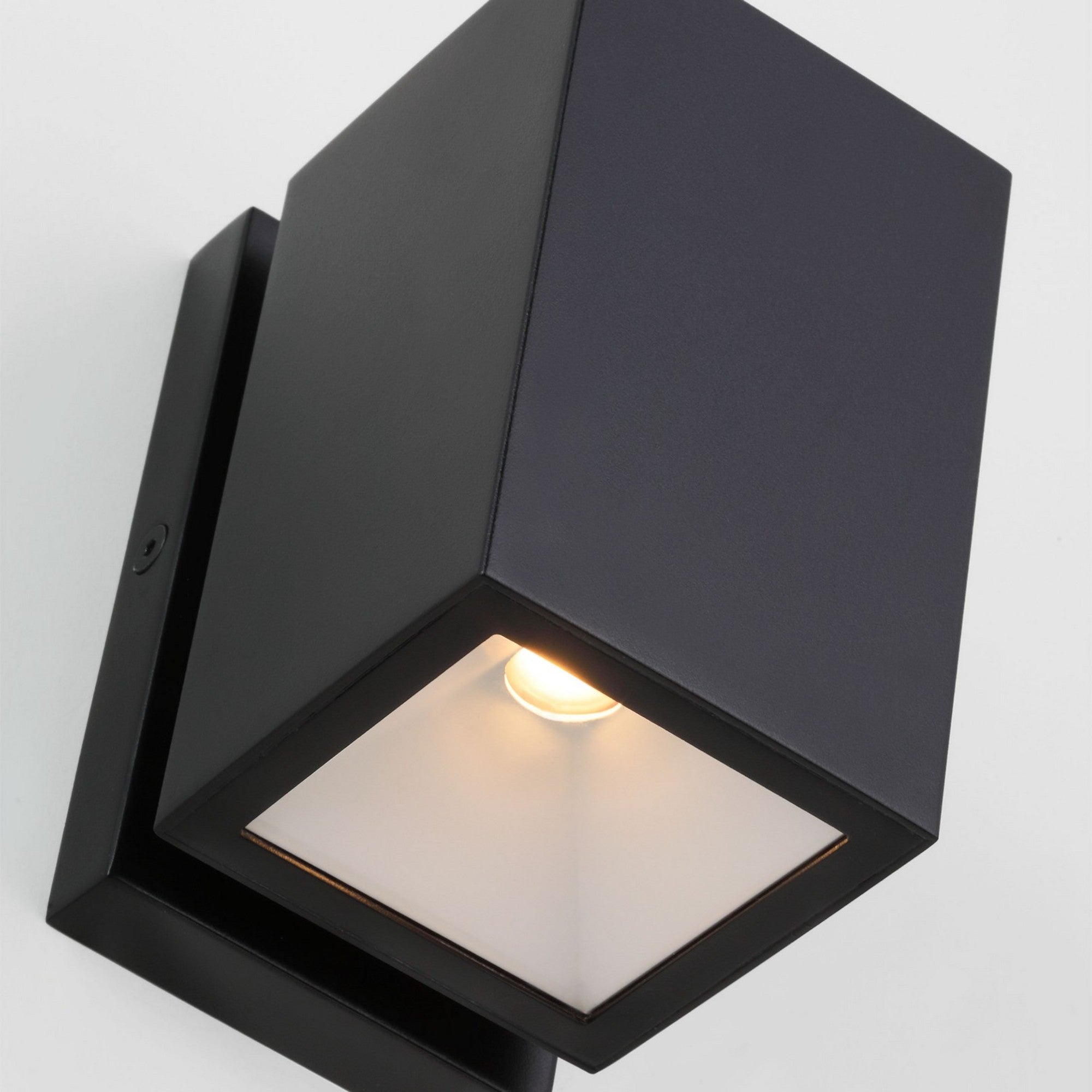 Pressa 5" LED Square Small Wall Light, 120-277V, Black Finish - Bees Lighting