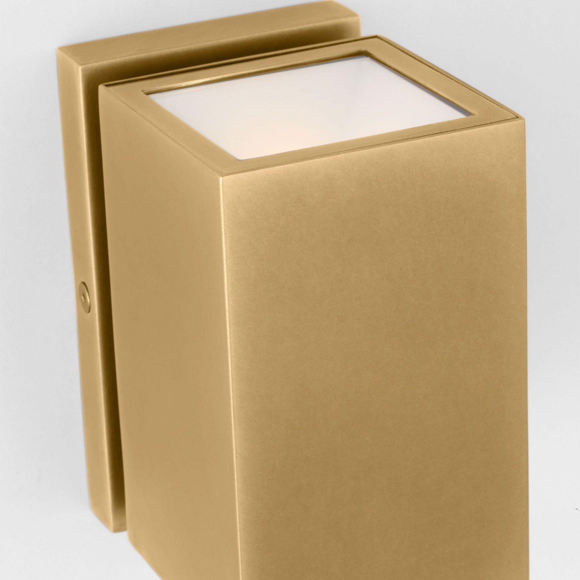 Pressa 5" LED Square Small Wall Light, 120-277V, Natural Brass Finish - Bees Lighting