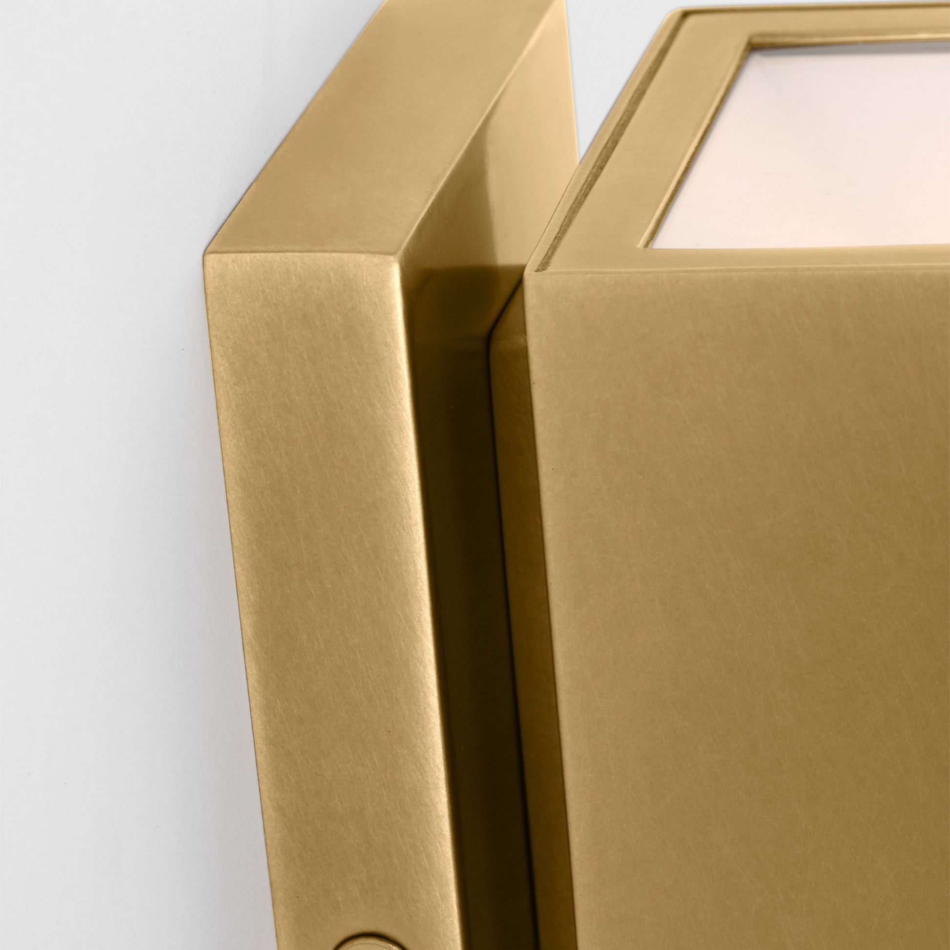 Pressa 5" LED Square Small Wall Light, 120-277V, Natural Brass Finish - Bees Lighting