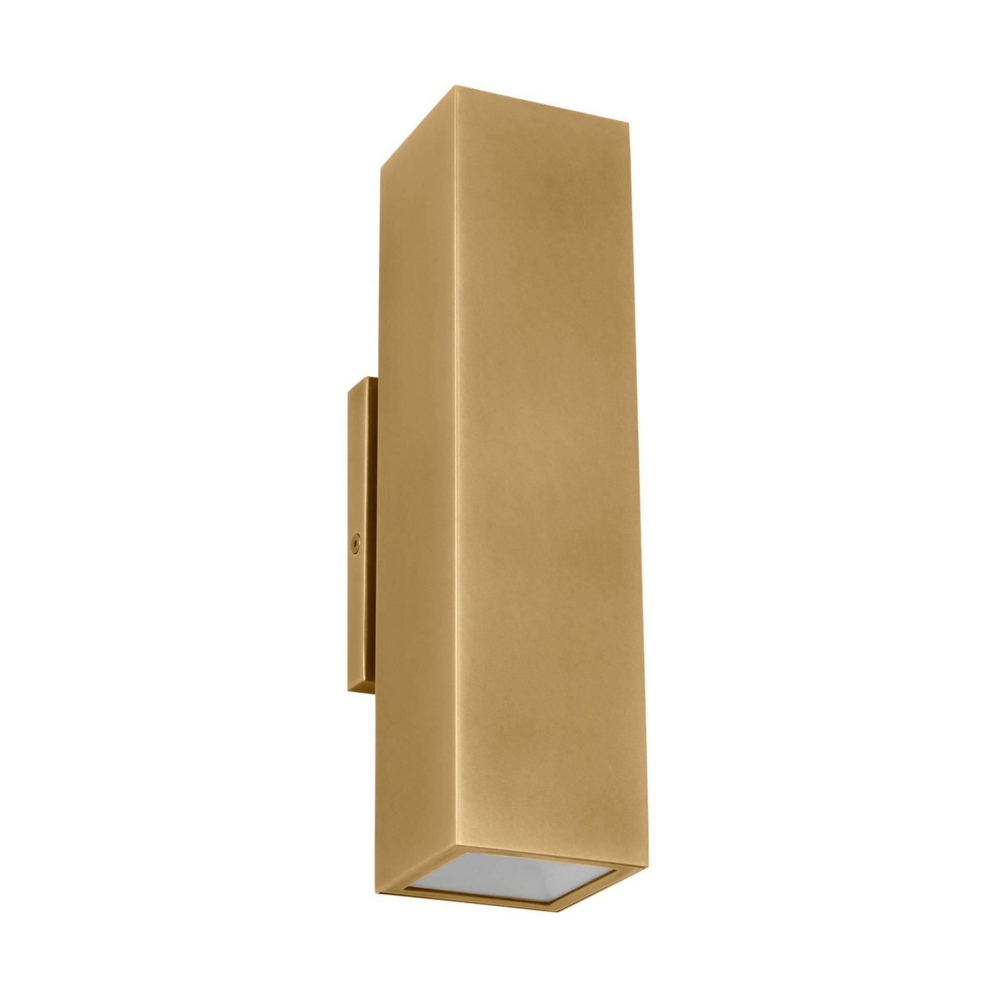 Pressa 12" LED Square Medium Wall Light, 120-277V, Natural Brass Finish - Bees Lighting