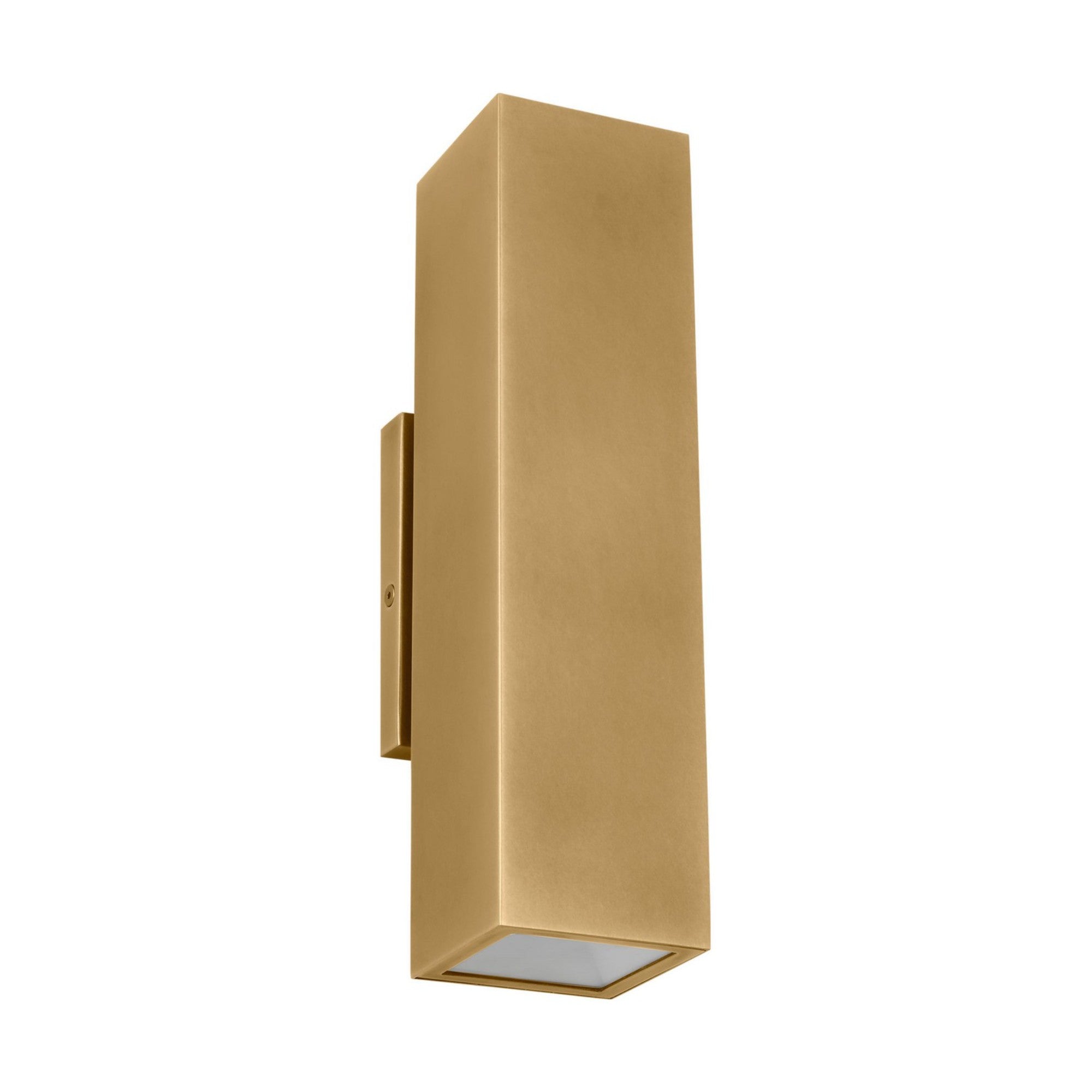 Pressa 12" LED Square Medium Wall Light, 120-277V, Natural Brass Finish - Bees Lighting