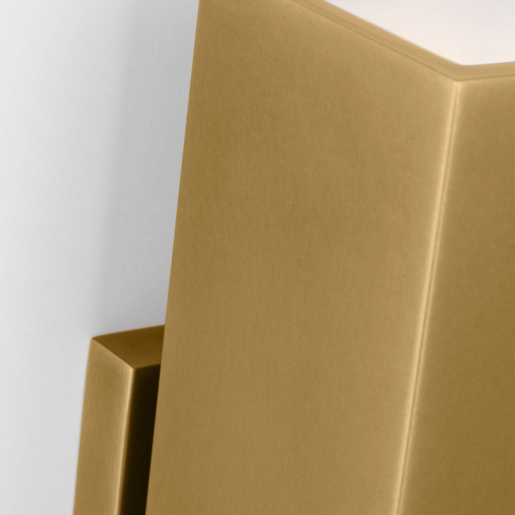 Pressa 12" LED Square Medium Wall Light, 120-277V, Natural Brass Finish - Bees Lighting
