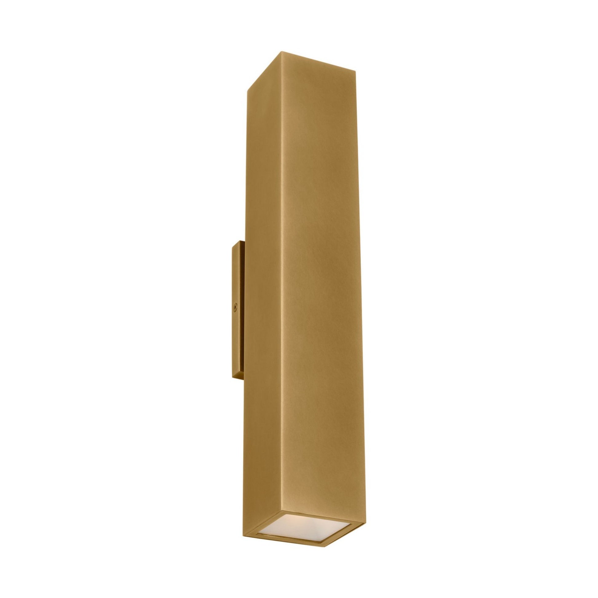 Pressa 17" LED Square Large Wall Light, 120-277V, Natural Brass Finish - Bees Lighting
