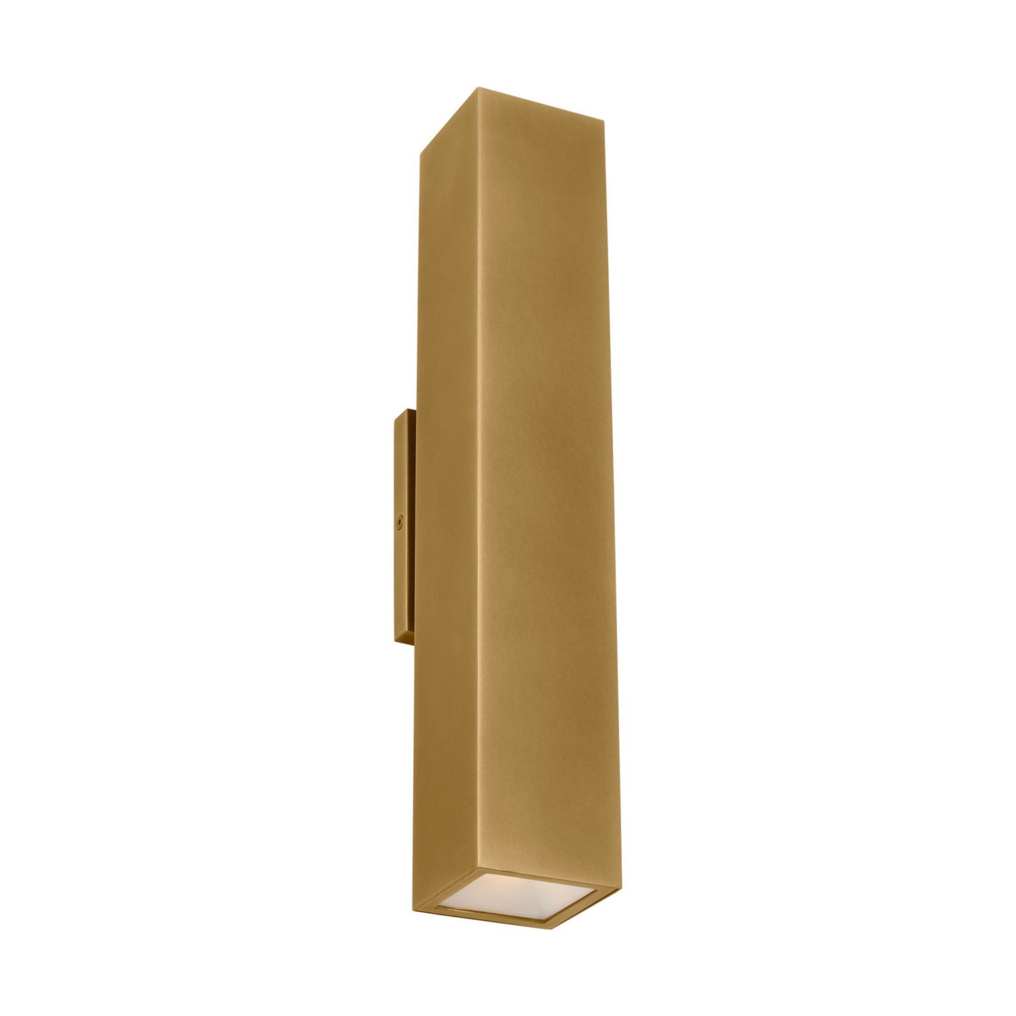 Pressa 17" LED Square Large Wall Light, 120-277V, Natural Brass Finish - Bees Lighting