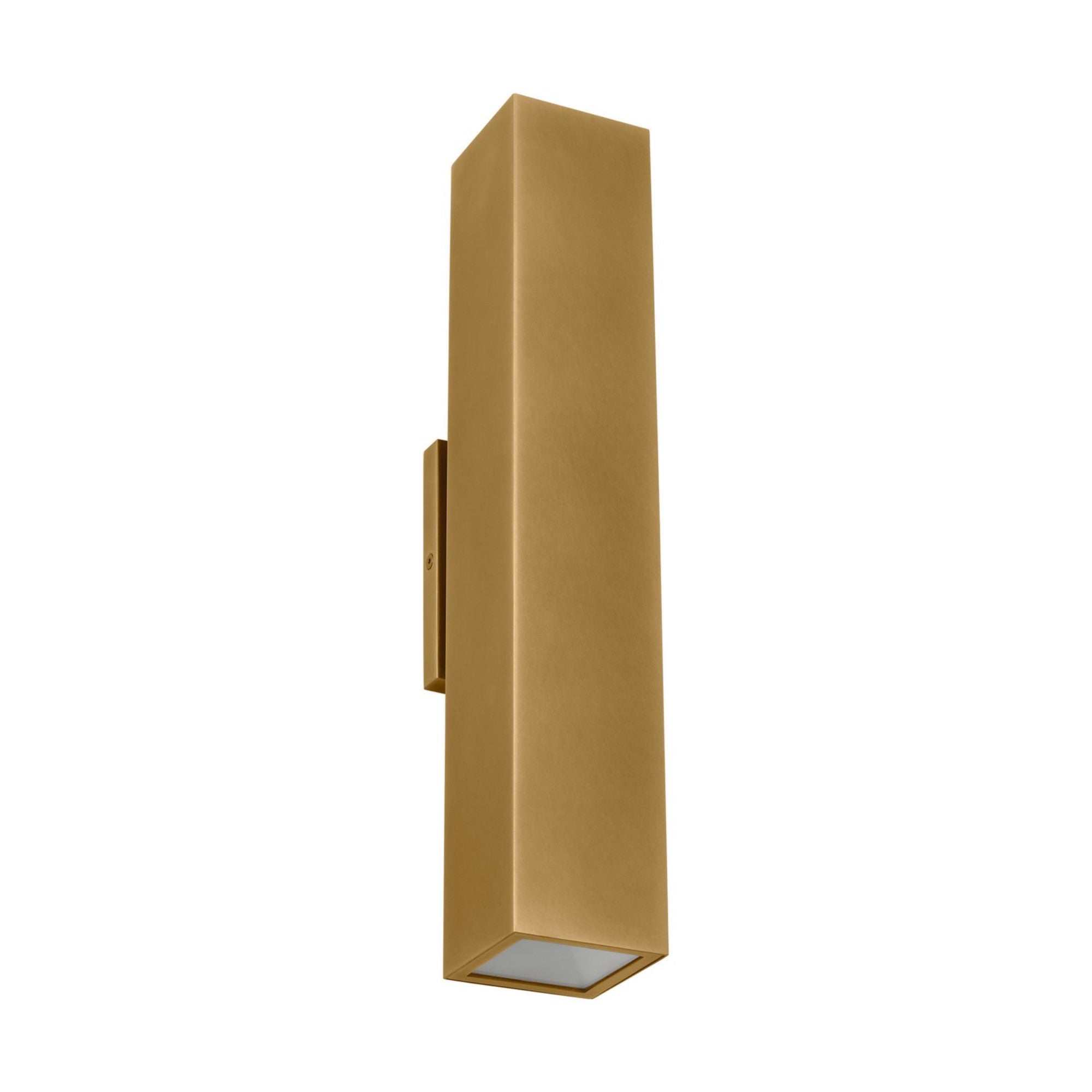 Pressa 17" LED Square Large Wall Light, 120-277V, Natural Brass Finish - Bees Lighting