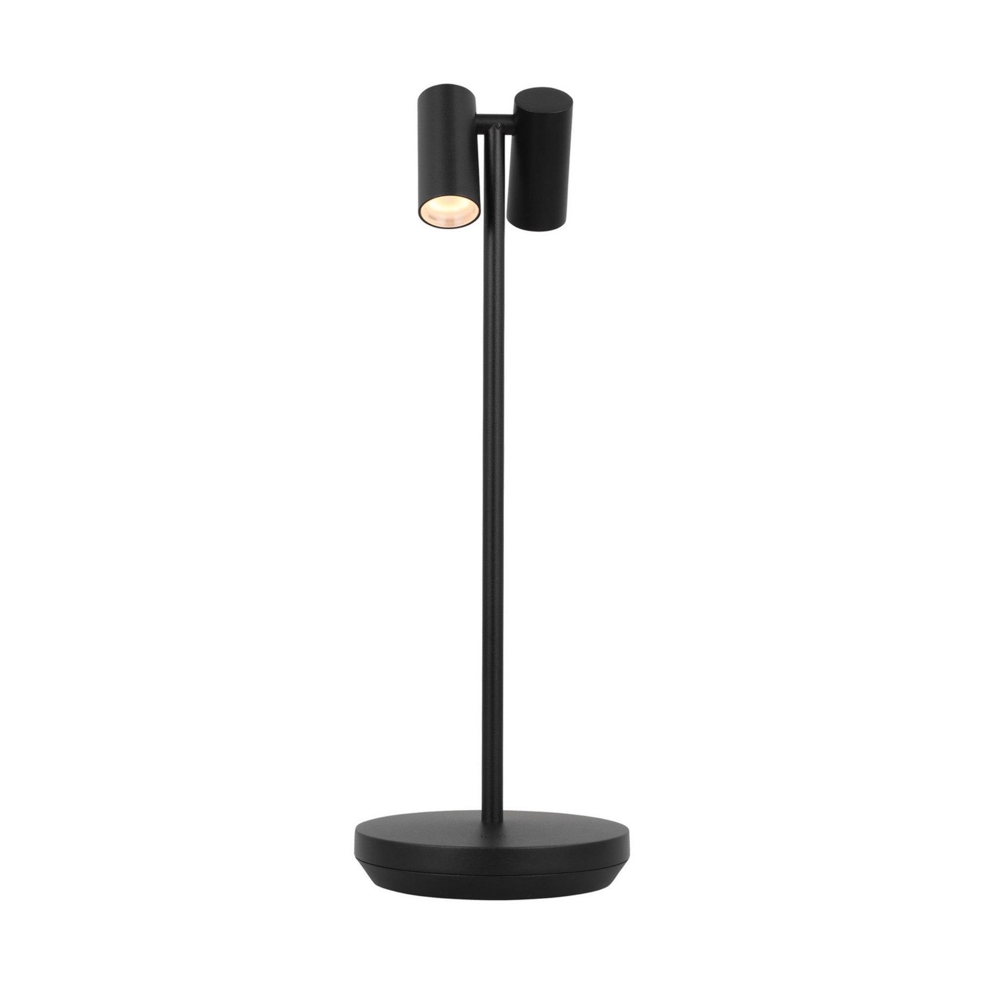 Doppia Accent Rechargeable Table Lamp, 120-240V, Black Finish - Bees Lighting