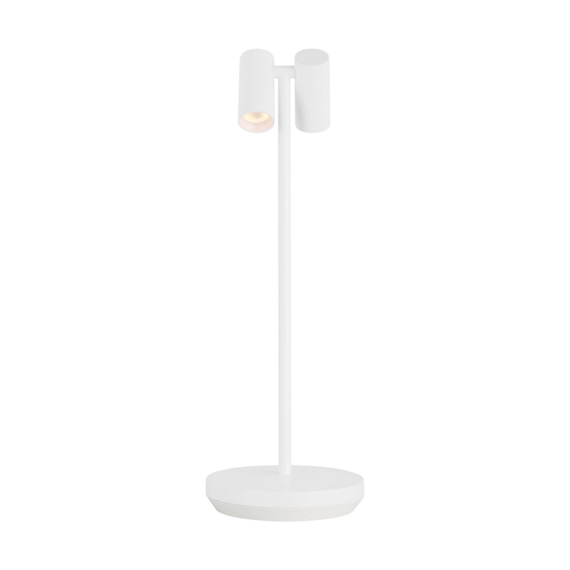 Doppia Accent Rechargeable Table Lamp, 120-240V, Matte White Finish - Bees Lighting