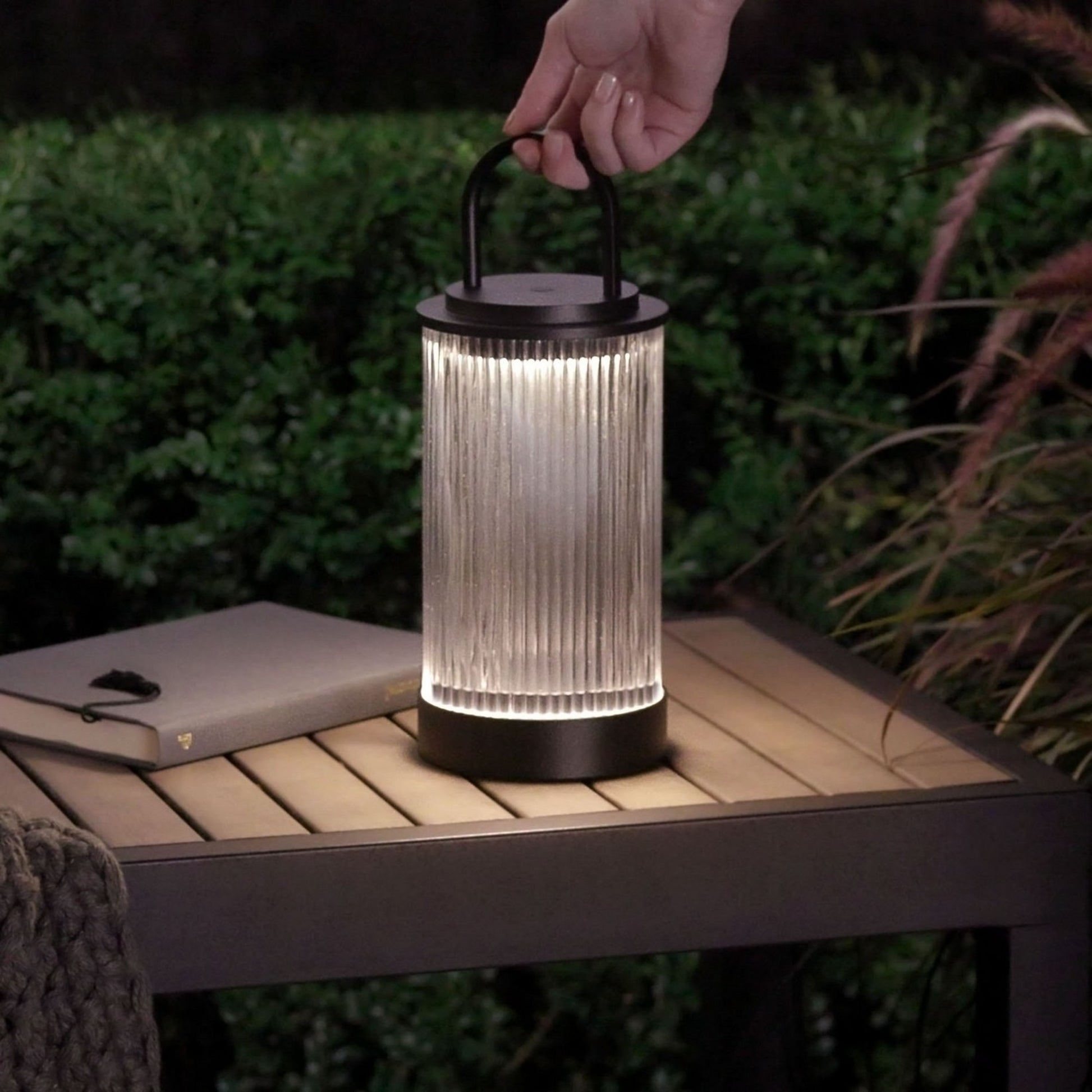 Tawa Accent Rechargeable Table Lamp, 120-240V, Black Finish - Bees Lighting