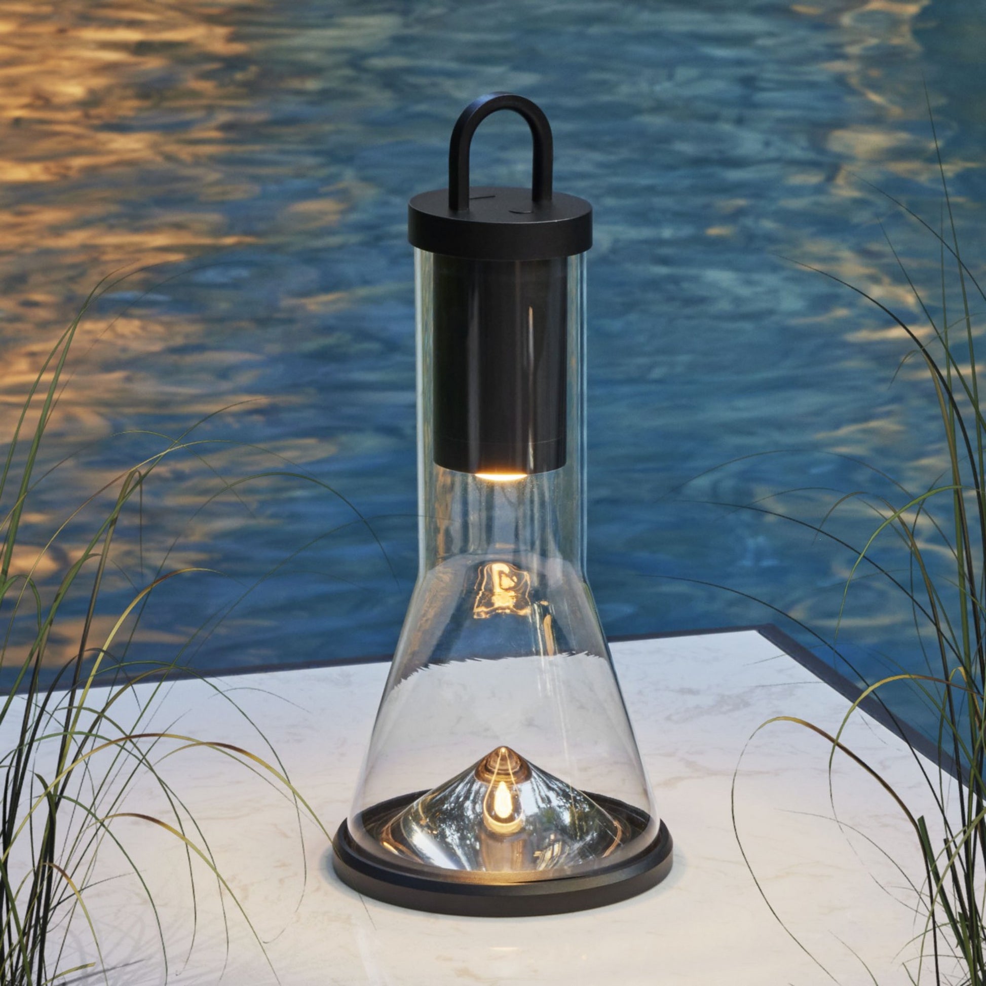 Kandella LED Accent Rechargeable Table Lamp, 120-240V, Black Finish - Bees Lighting