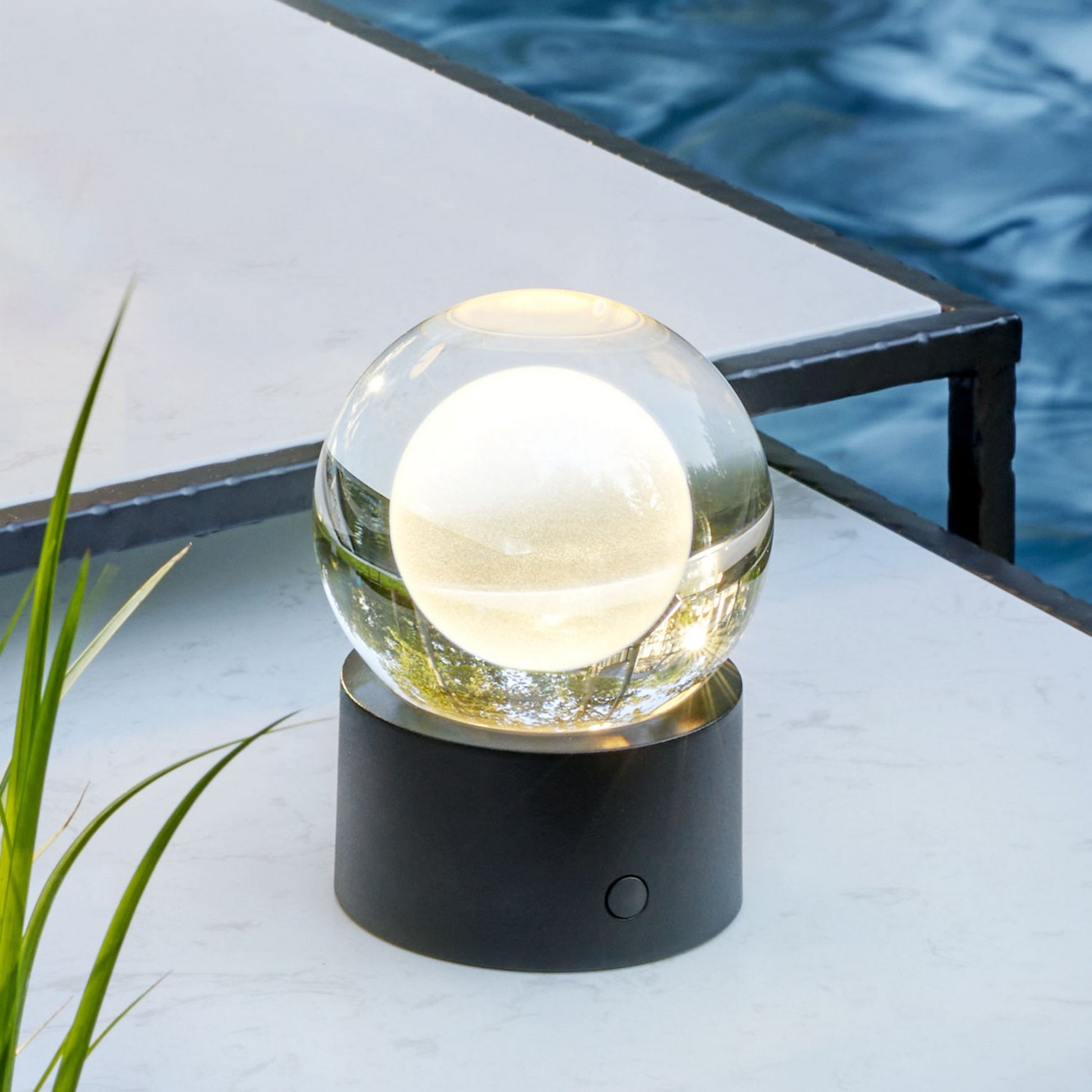 Mina Accent Rechargeable Table Lamp, Black Finish - Bees Lighting