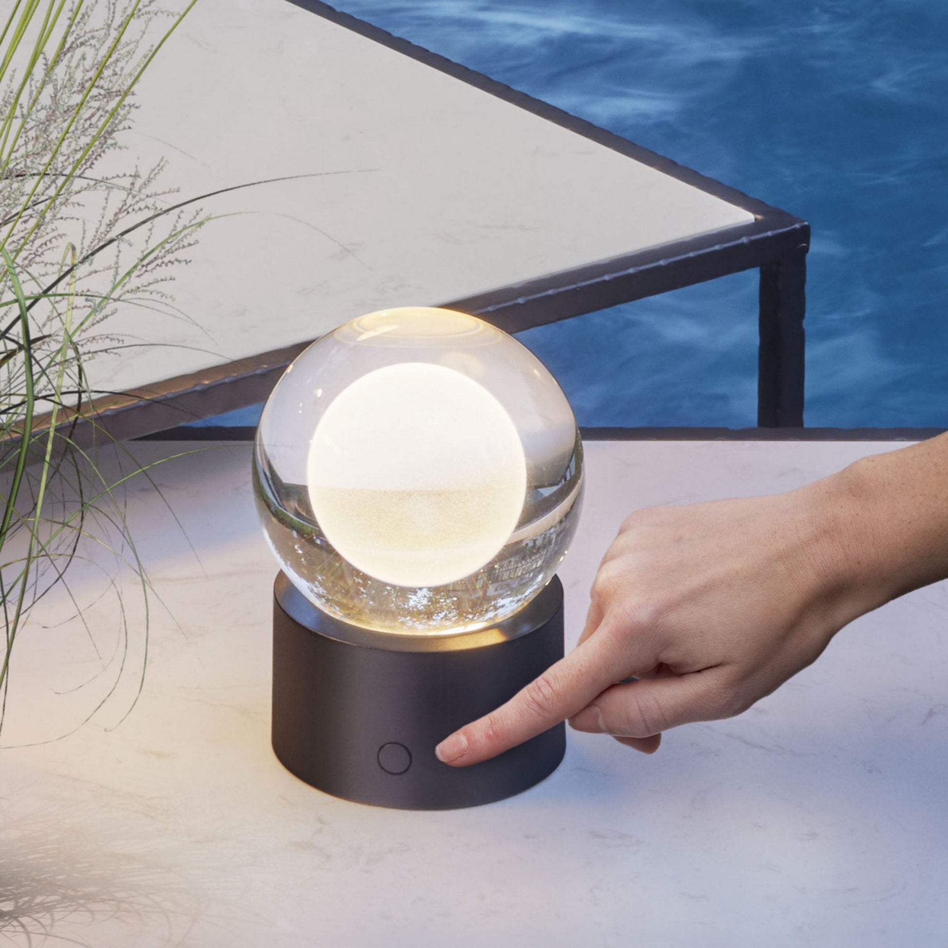 Mina Accent Rechargeable Table Lamp, Black Finish - Bees Lighting