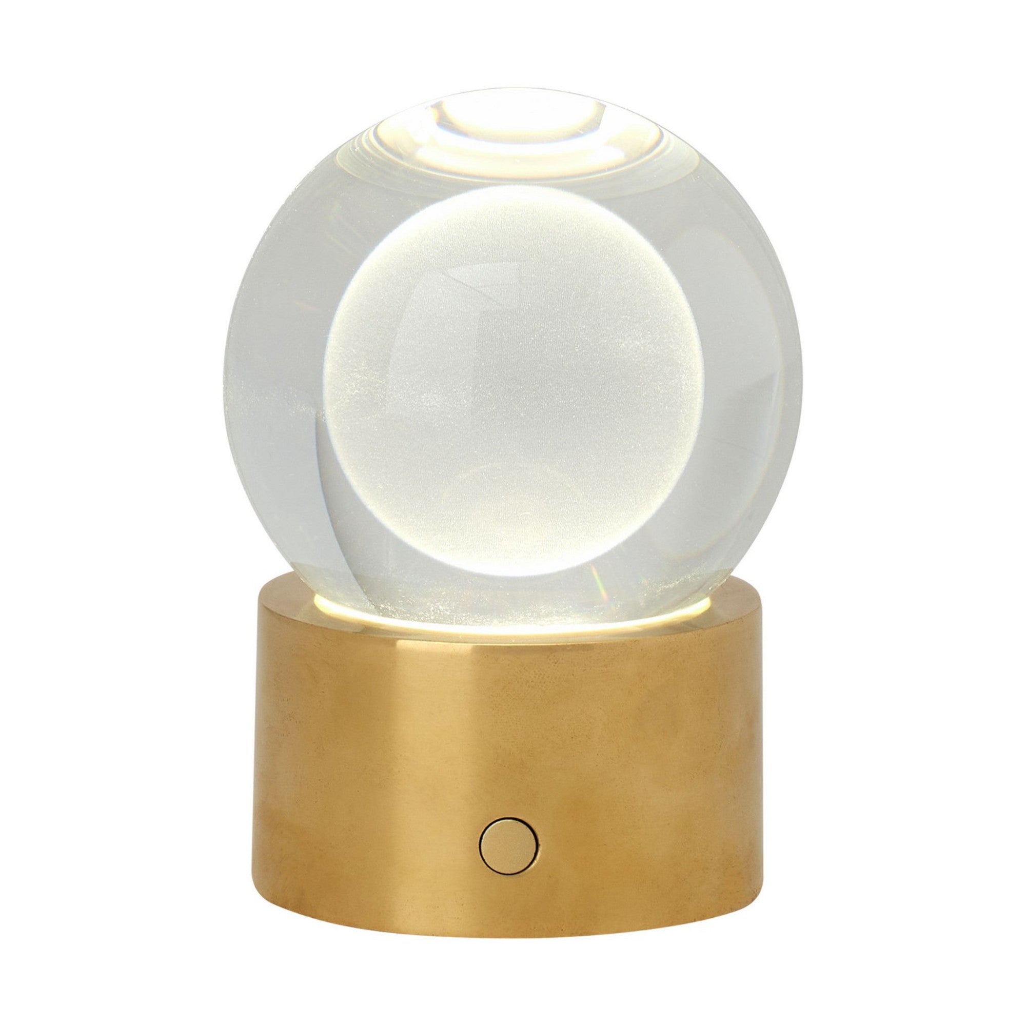 Mina Accent Rechargeable Table Lamp, Natural Brass Finish - Bees Lighting
