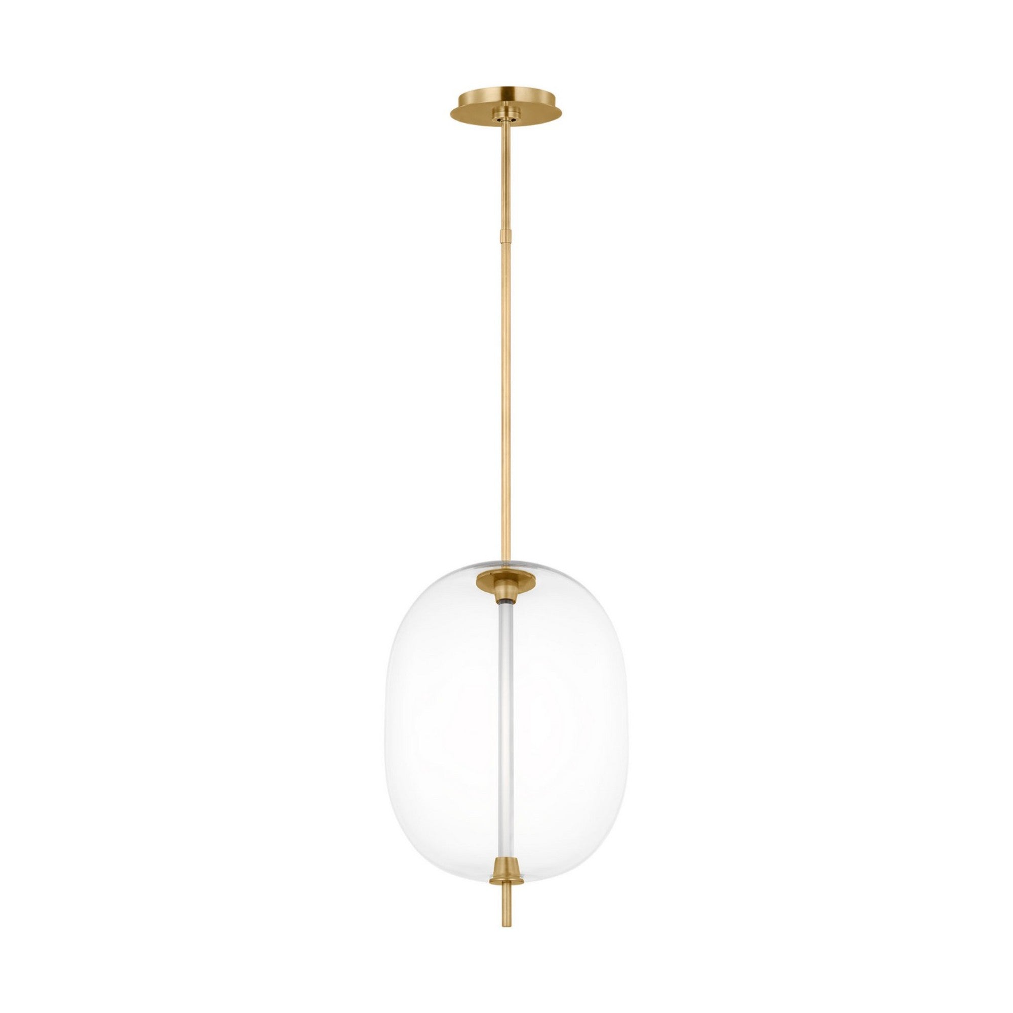 Heian 19" LED Pendant, 120-277V, Natural Brass Finish - Bees Lighting