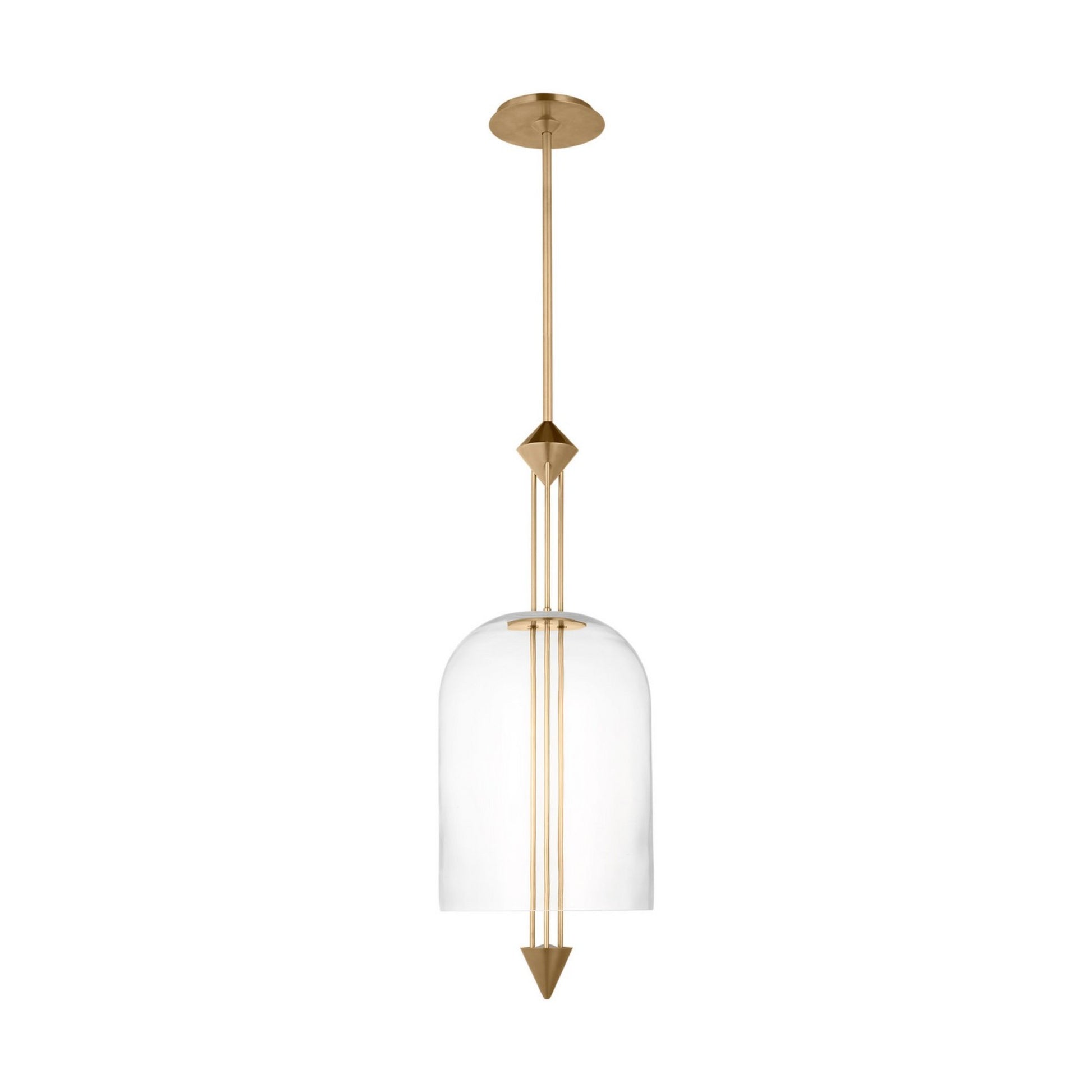 Cathedral 10" Medium Pendant, 120-277V, Natural Brass Finish - Bees Lighting