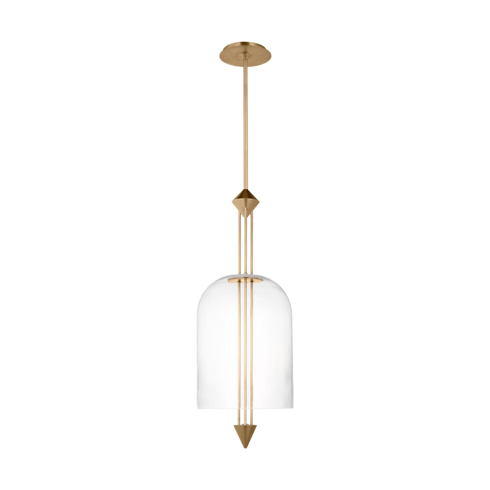 Cathedral 10" Medium Pendant, 120-277V, Natural Brass Finish - Bees Lighting
