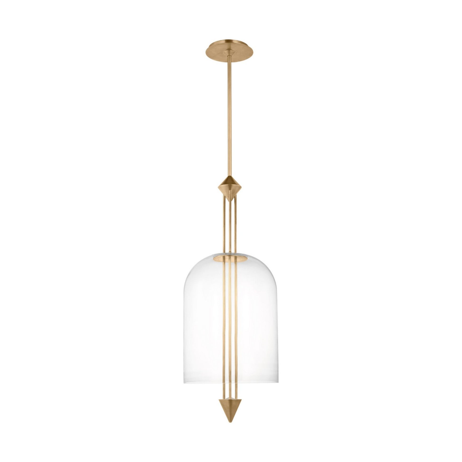 Cathedral 15" Large Pendant, 120-277V, Natural Brass Finish - Bees Lighting