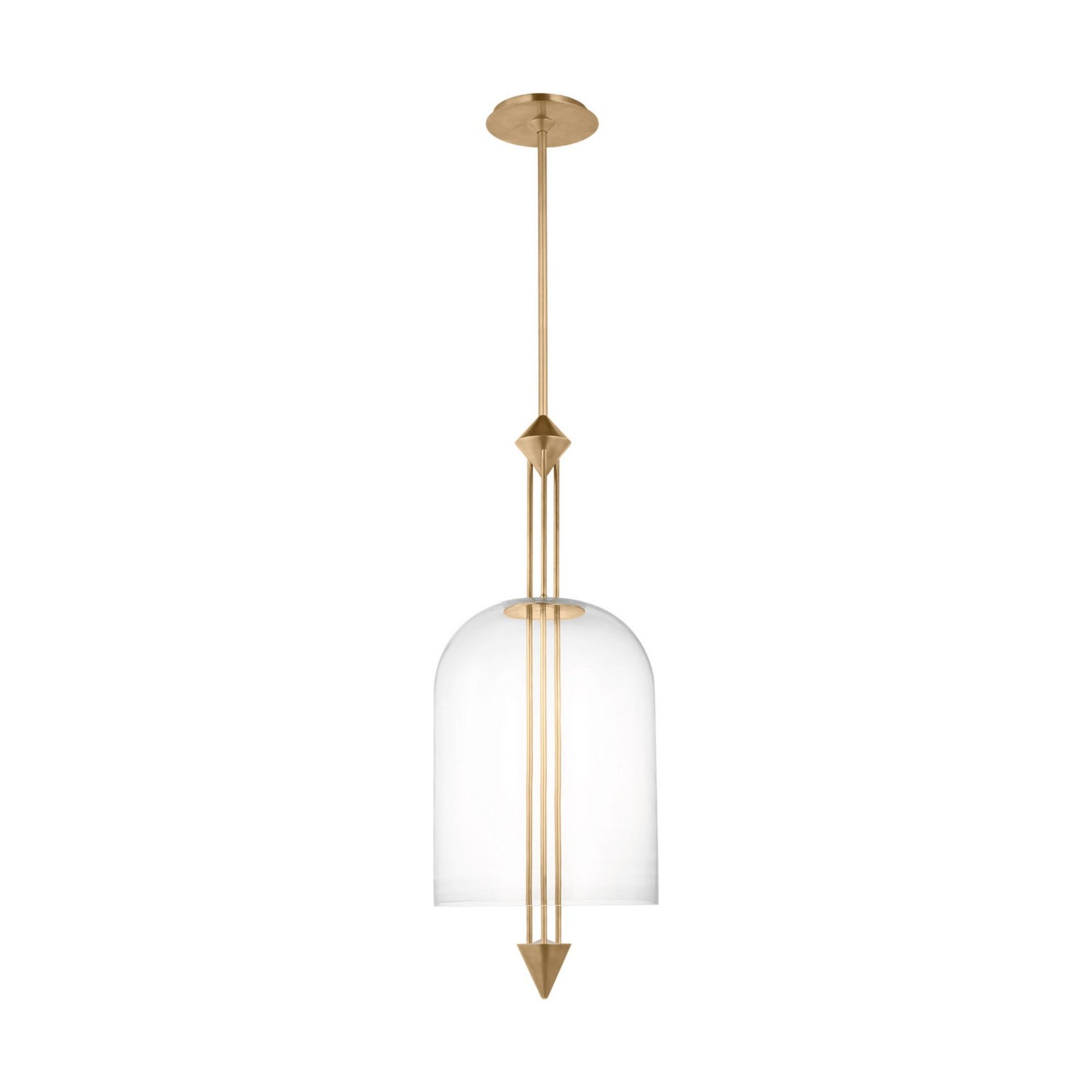 Cathedral 15" Large Pendant, 120-277V, Natural Brass Finish - Bees Lighting