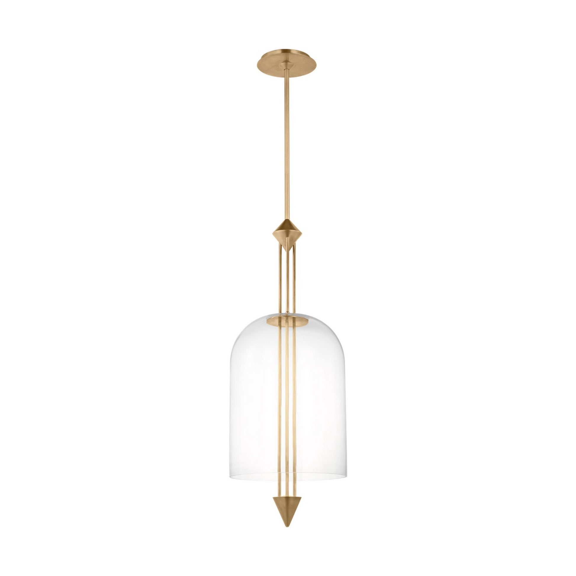 Cathedral 15" Large Pendant, 120-277V, Natural Brass Finish - Bees Lighting