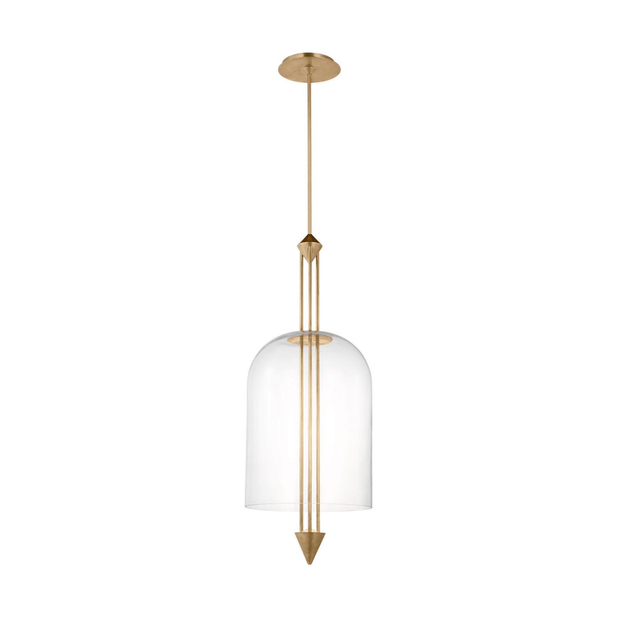 Cathedral 18" X-Large Pendant, 120-277V, Natural Brass Finish - Bees Lighting