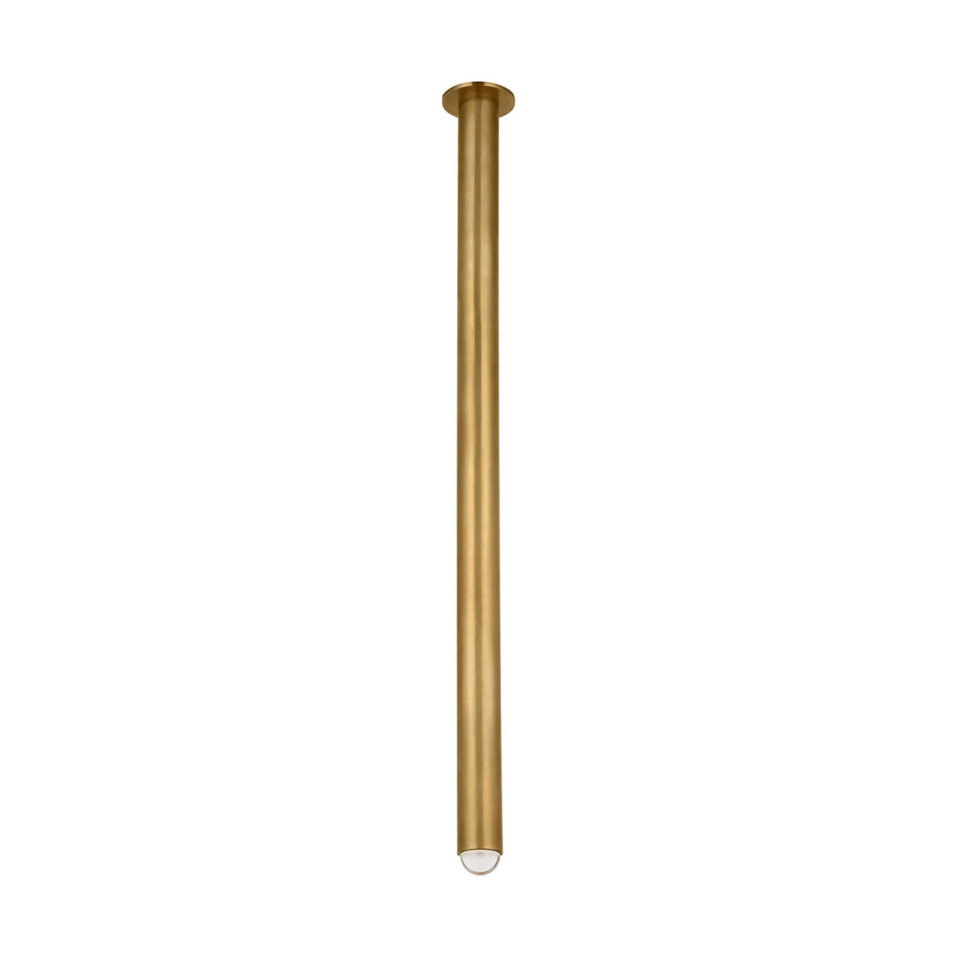 Ebell 48" LED X-Grand Flush Mount, 120-277V, Natural Brass Finish - Bees Lighting