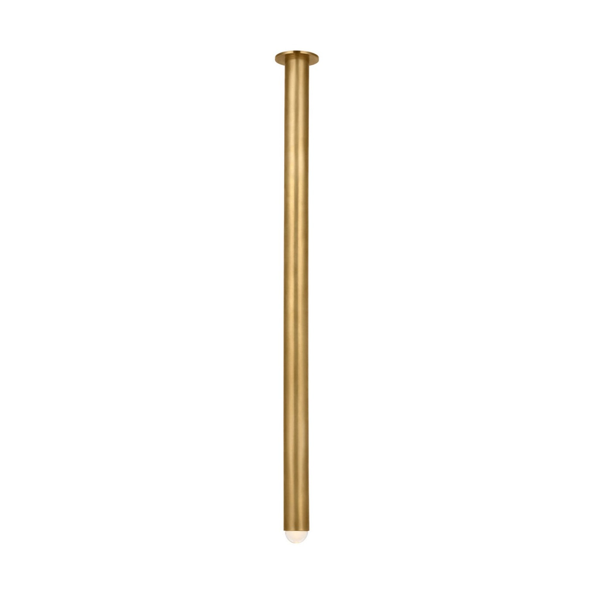 Ebell 48" LED X-Grand Flush Mount, 120-277V, Natural Brass Finish - Bees Lighting