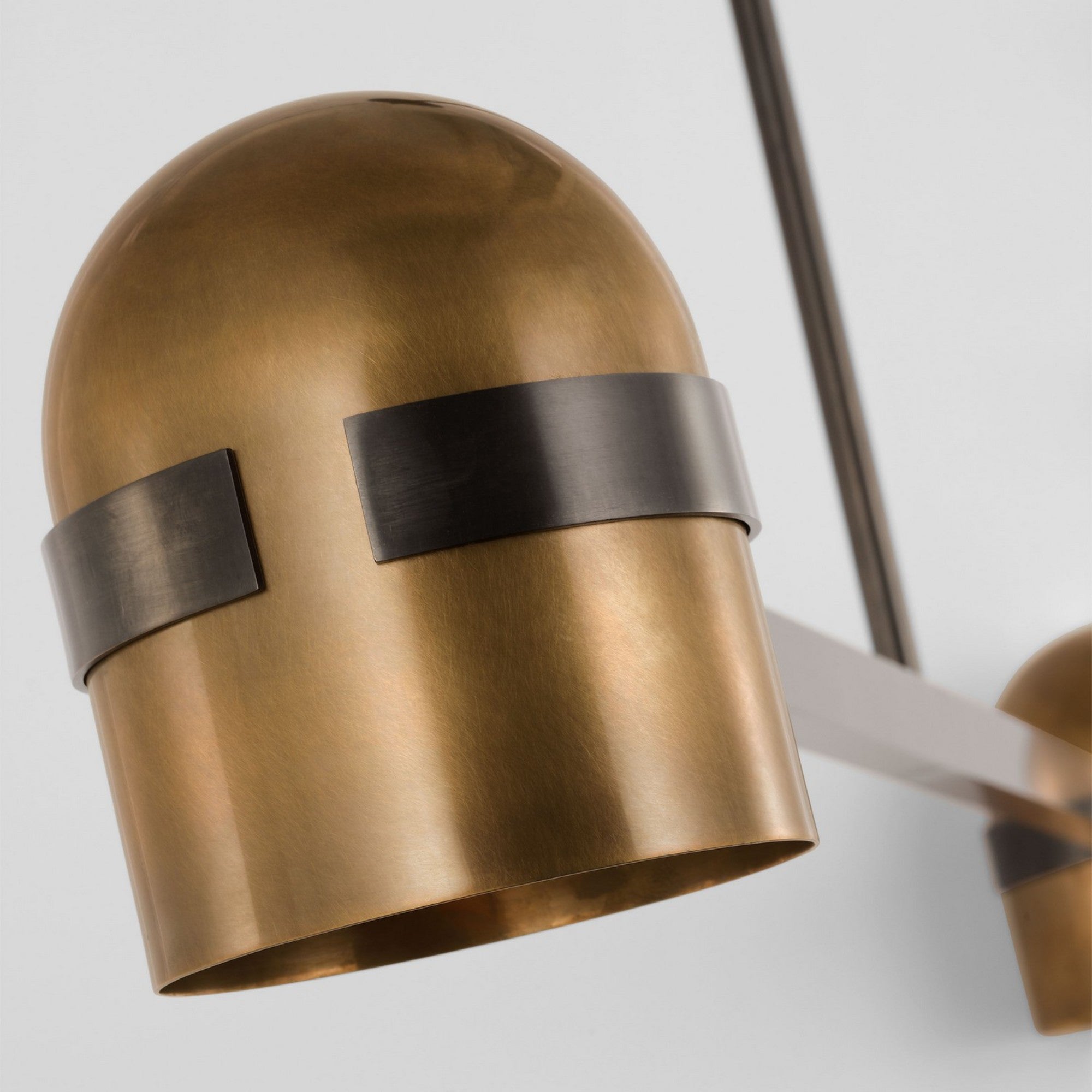 Octavia 56" 2-Light LED Large Chandelier, 120-277V, Blackened Bronze & Bright Worn Brass Finish - Bees Lighting