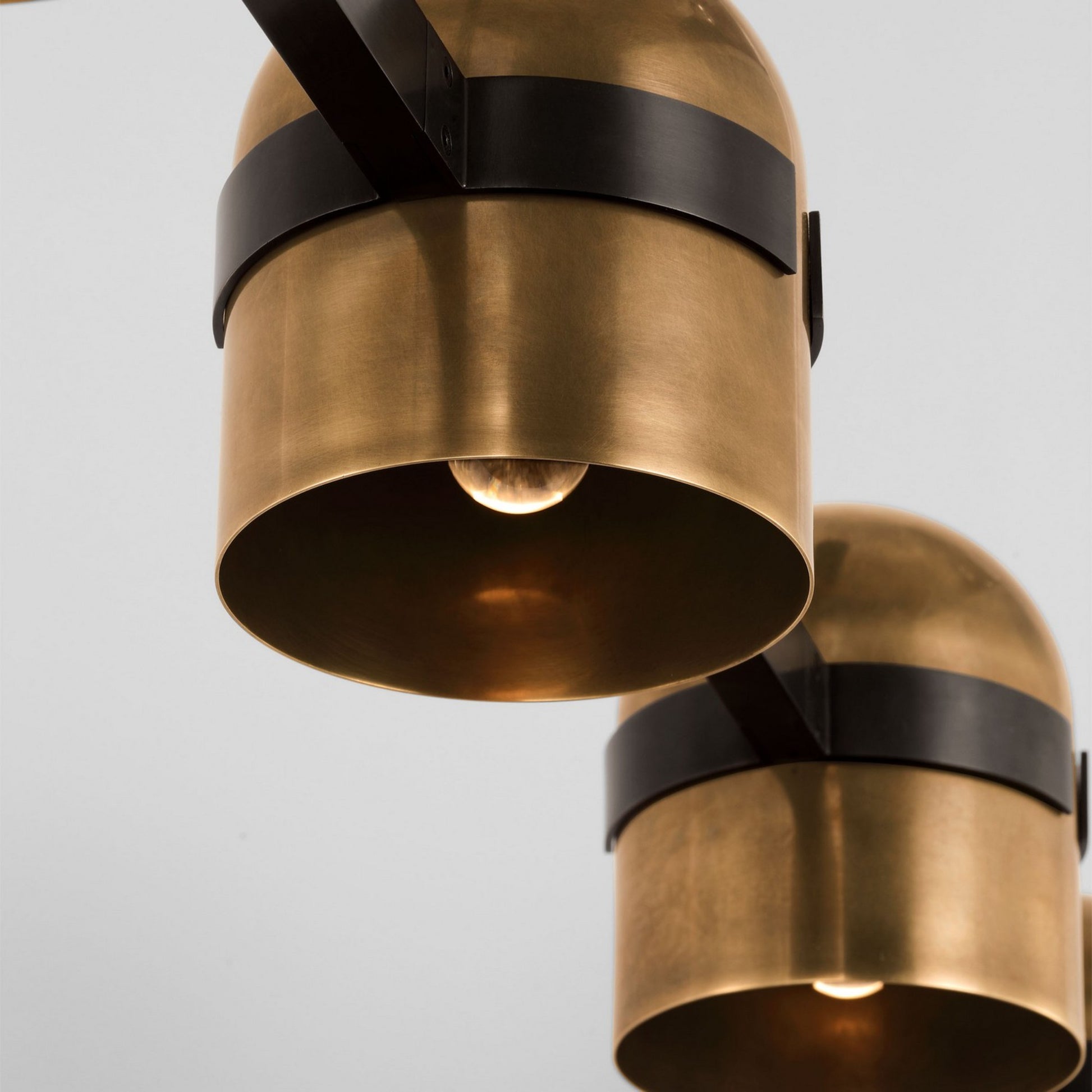 Octavia 62" 5-Light LED X-Large Chandelier, 120-277V, Blackened Bronze & Bright Worn Brass Finish - Bees Lighting