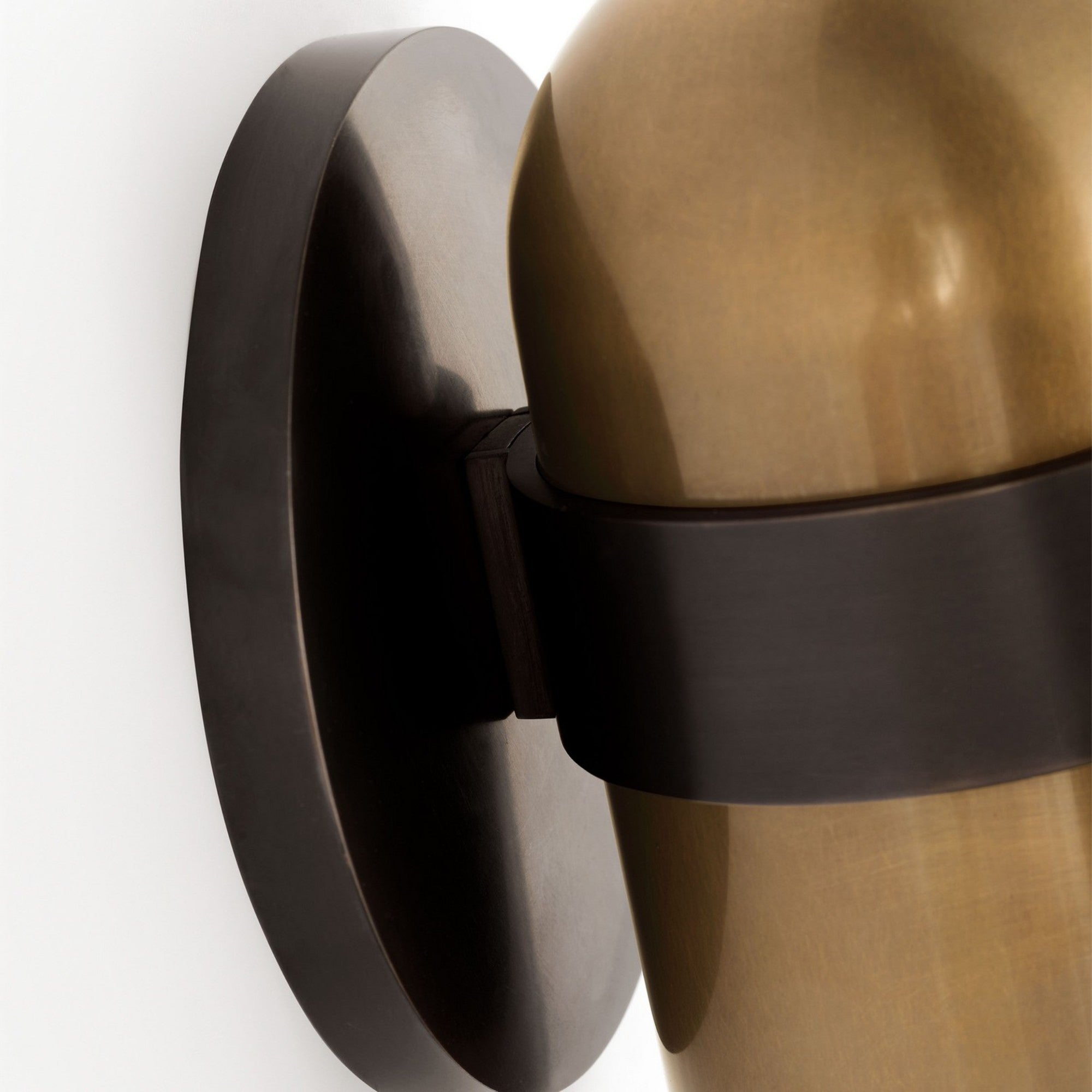 Octavia 6" LED Small Wall Sconce, 120-277V, Blackened Bronze & Bright Worn Brass Finish - Bees Lighting