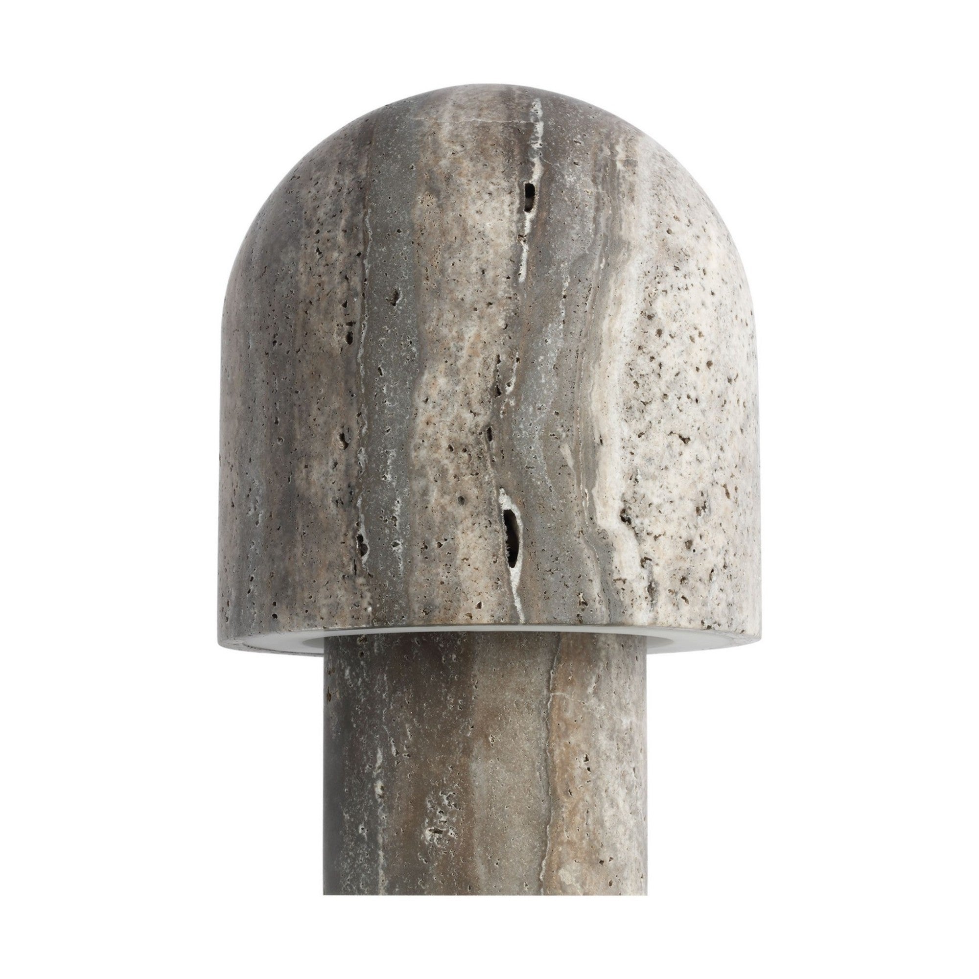 Kennett LED Small Table Lamp, 120-240V, Dark Travertine Finish - Bees Lighting