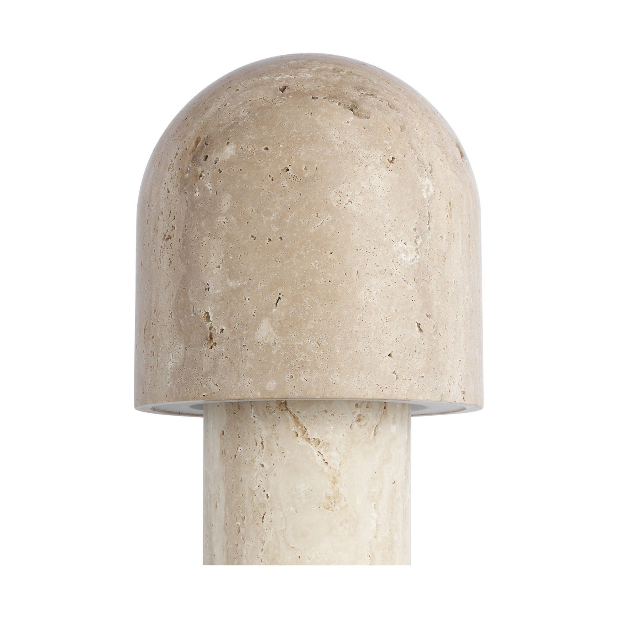 Kennett LED Small Table Lamp, 120-240V, Natural Travertine Finish - Bees Lighting