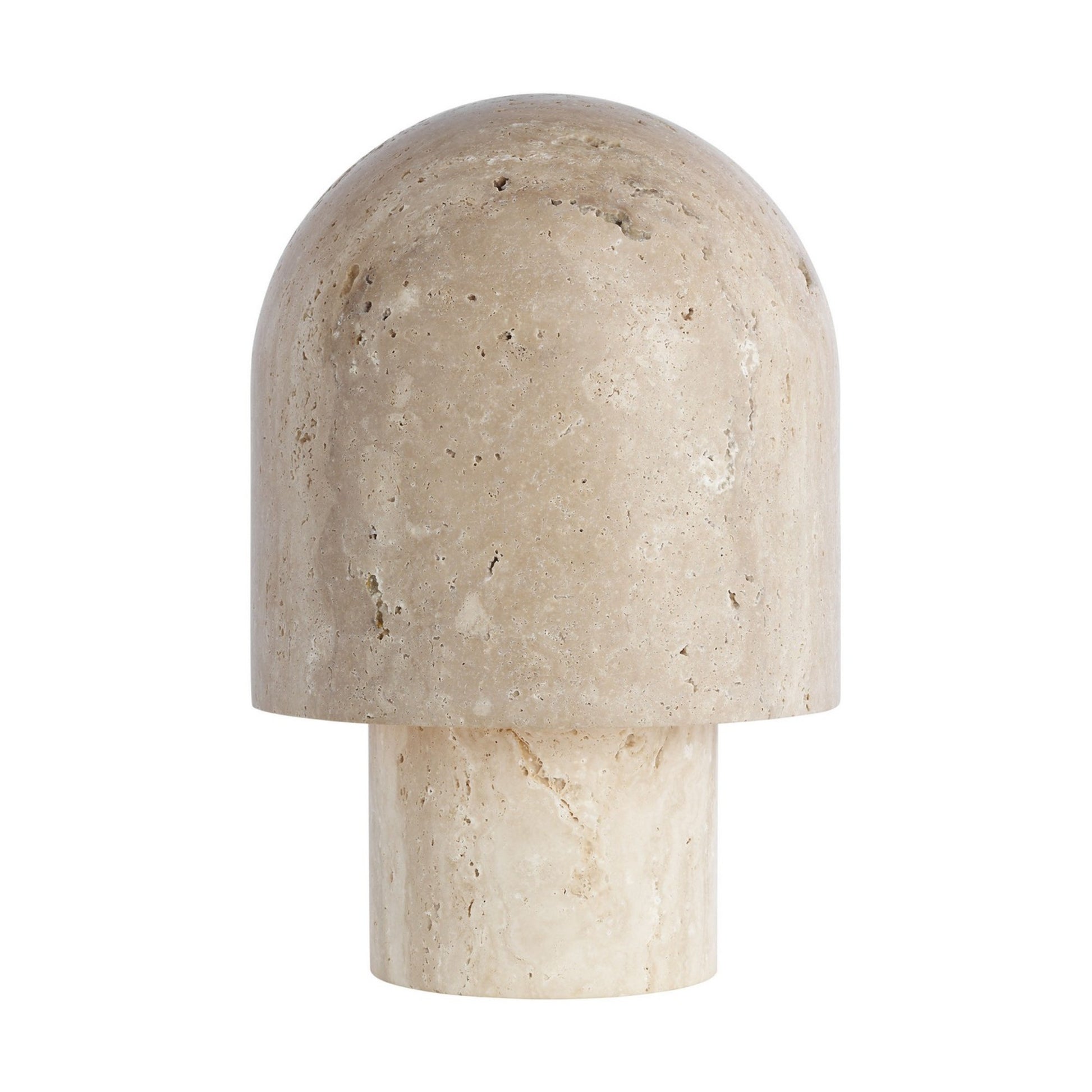 Kennett LED Small Table Lamp, 120-240V, Natural Travertine Finish - Bees Lighting