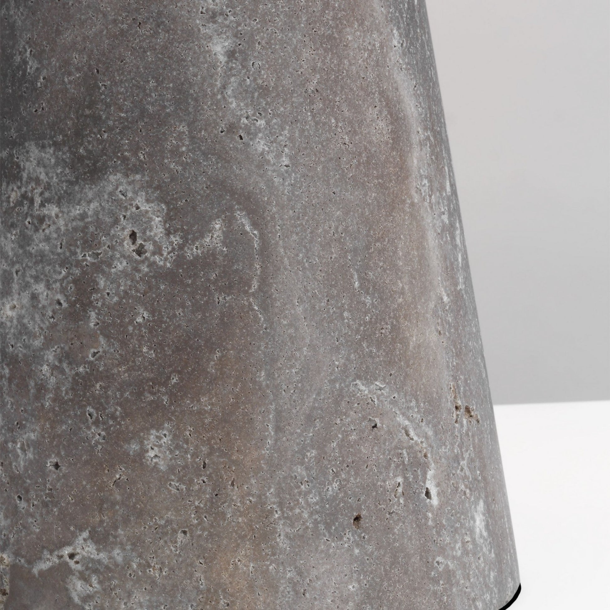 Aegis Medium Table Lamp, 120-240V, Dark Bronze & Travertine Finish - Bees Lighting