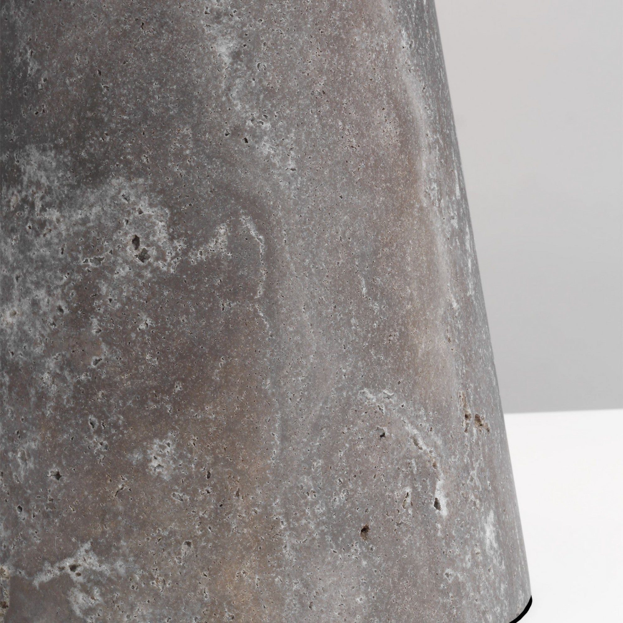 Aegis Medium Table Lamp, 120-240V, Dark Bronze & Travertine Finish - Bees Lighting