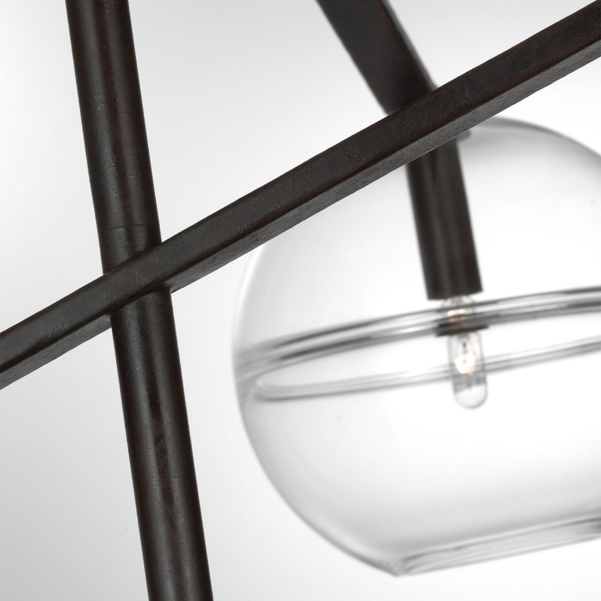 Lowing 59" 6-Light LED Grand Chandelier, Blackened Forged Finish - Bees Lighting