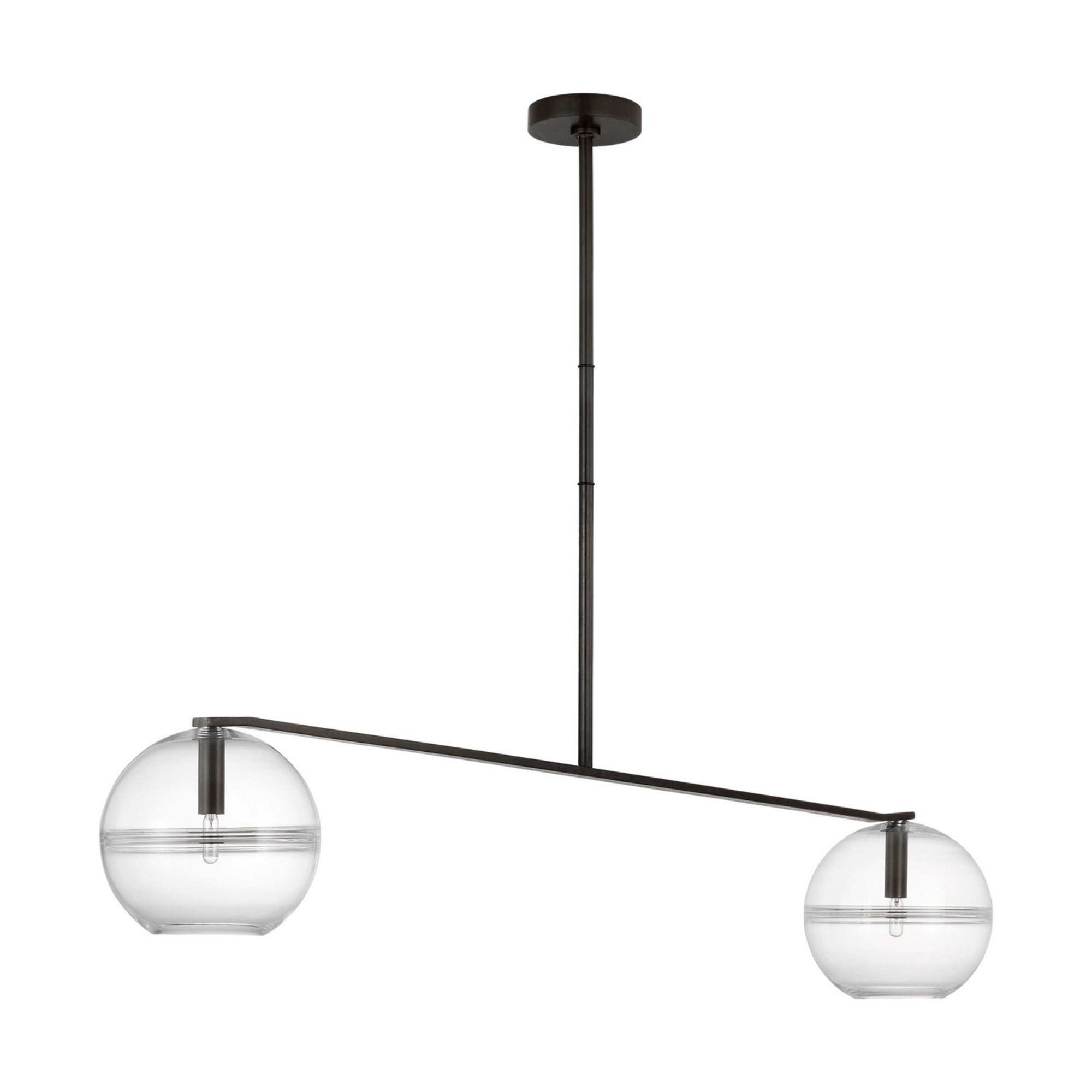 Lowing 59" Medium Wide Chandelier, Blackened Forged Finish - Bees Lighting