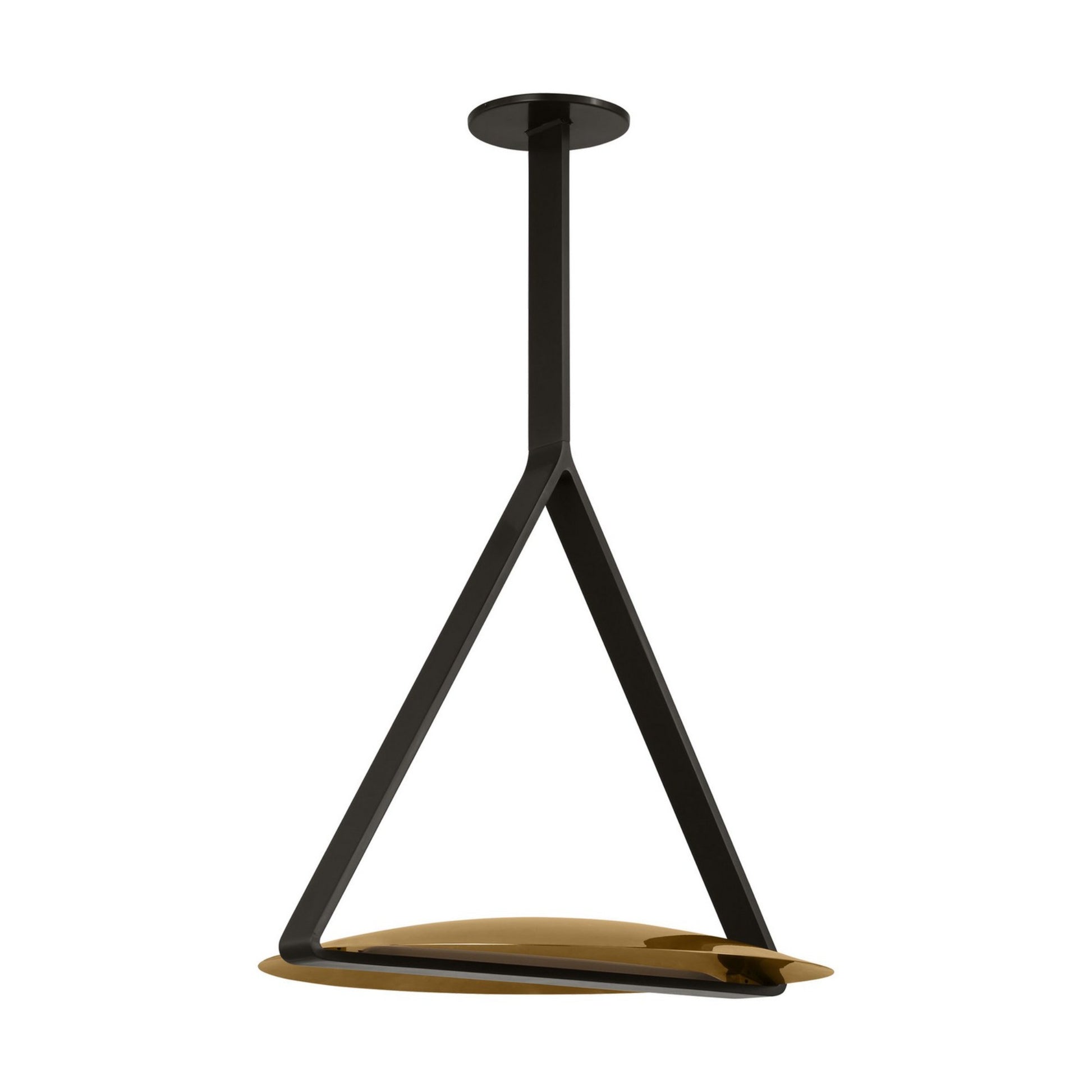 Cymbal 21" Pendant, 120-277V, Dark Bronze & Natural Brass Finish - Bees Lighting
