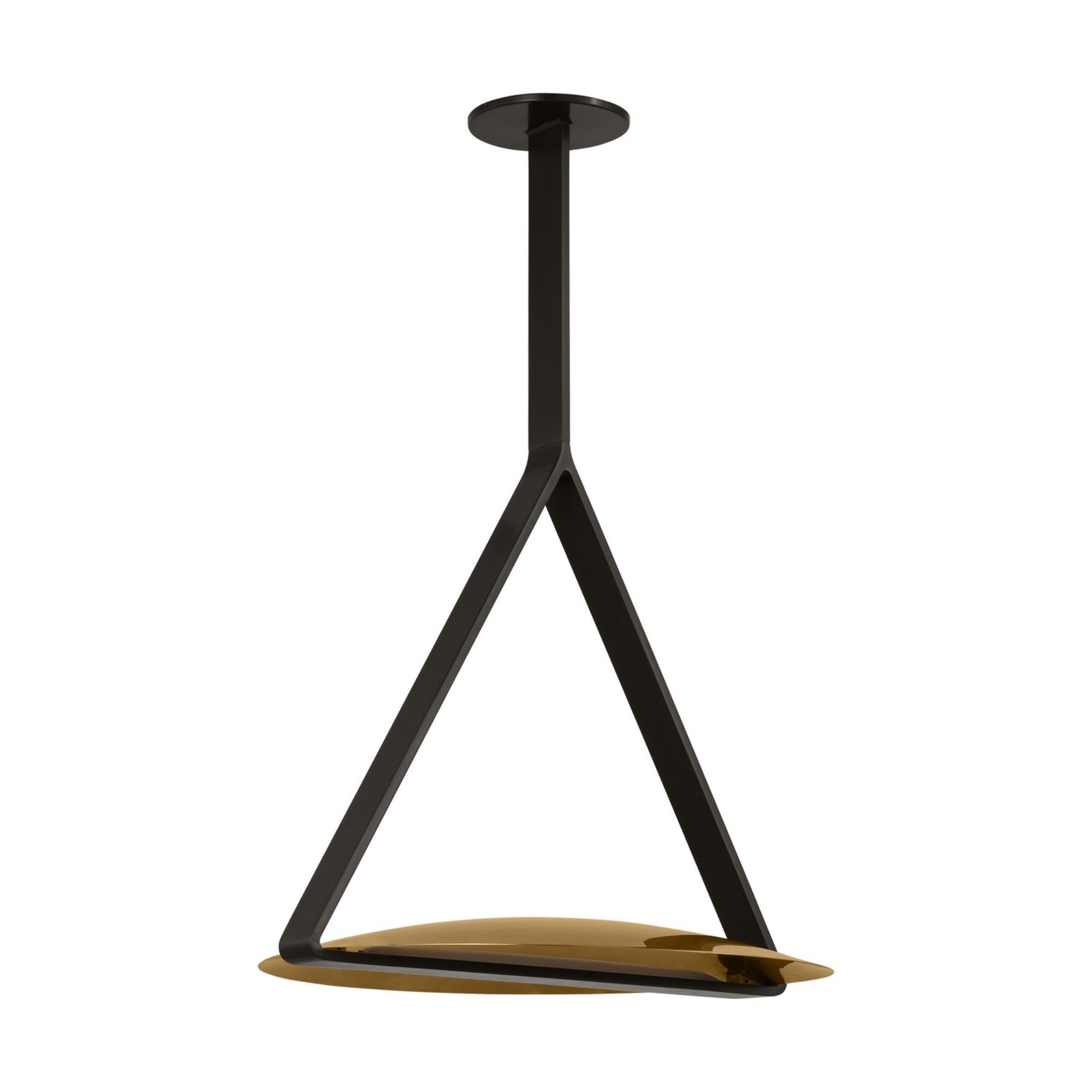 Cymbal 21" Pendant, 120-277V, Dark Bronze & Natural Brass Finish - Bees Lighting